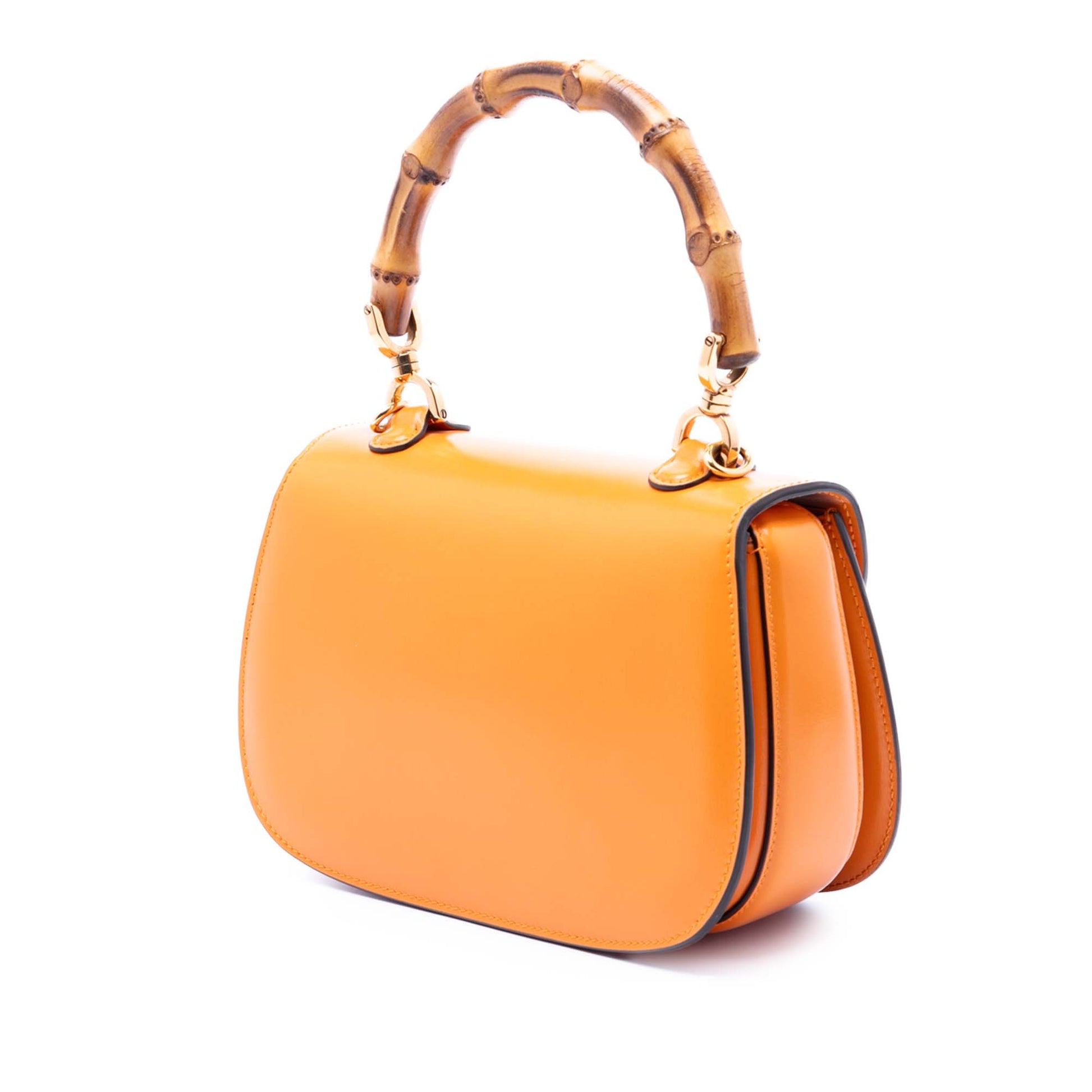 Gucci Small Calfskin Web Bamboo 1947 Top Handle Bag