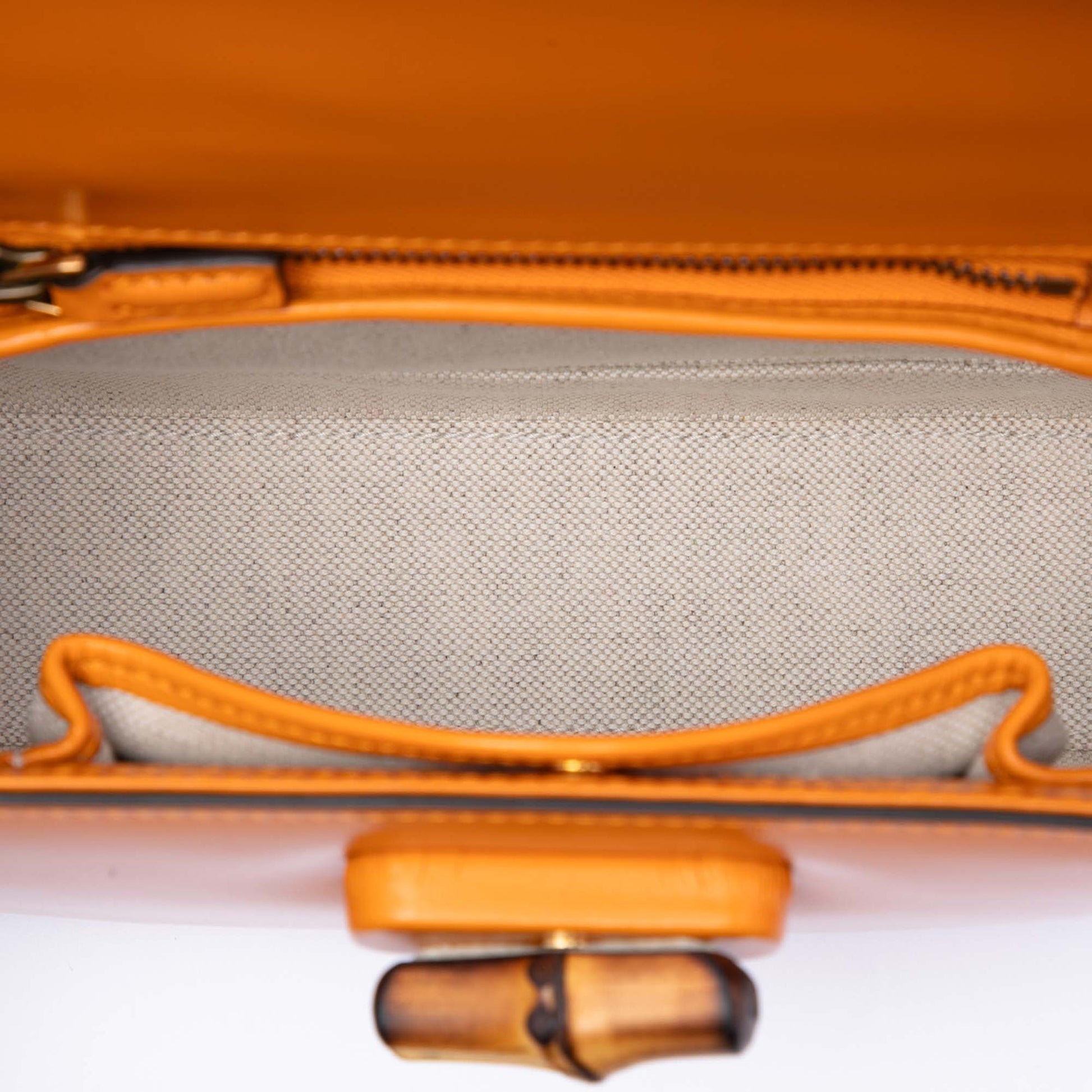 Gucci Small Calfskin Web Bamboo 1947 Top Handle Bag