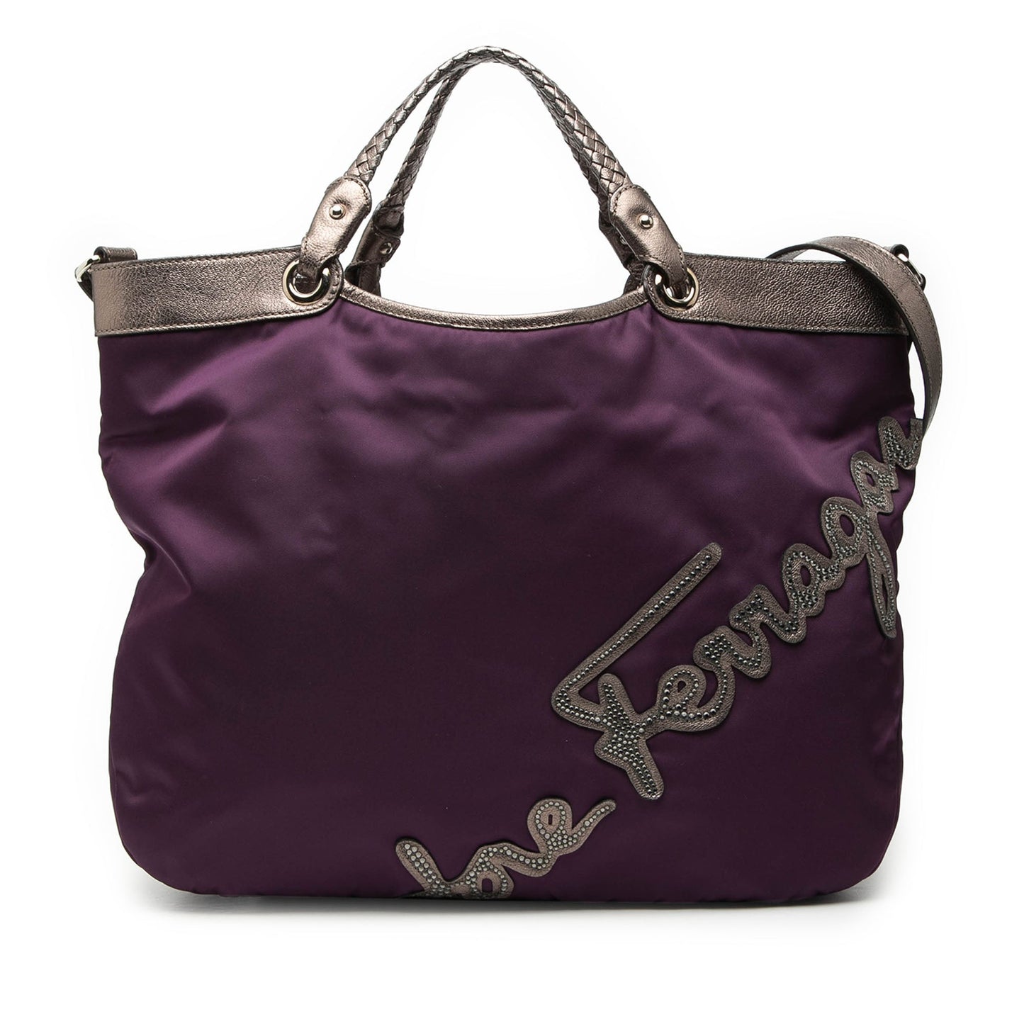 Ferragamo Nylon Crystal Embellished Satchel