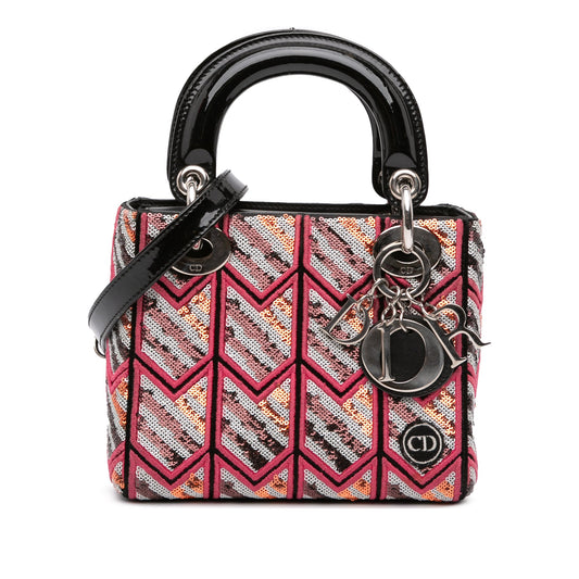 Dior Mini Patent Sequined Lady Dior