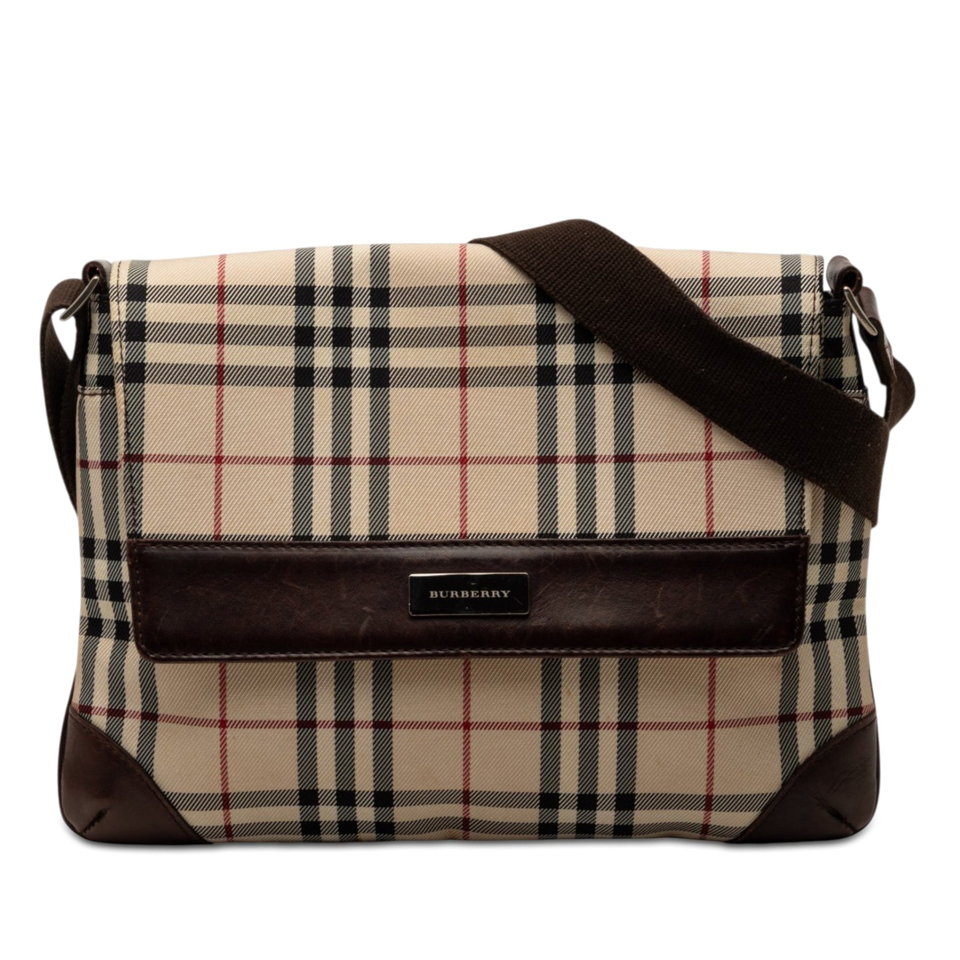Burberry House Check Canvas Flap Crossbody