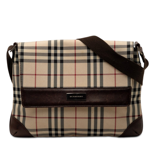 Burberry House Check Canvas Flap Crossbody