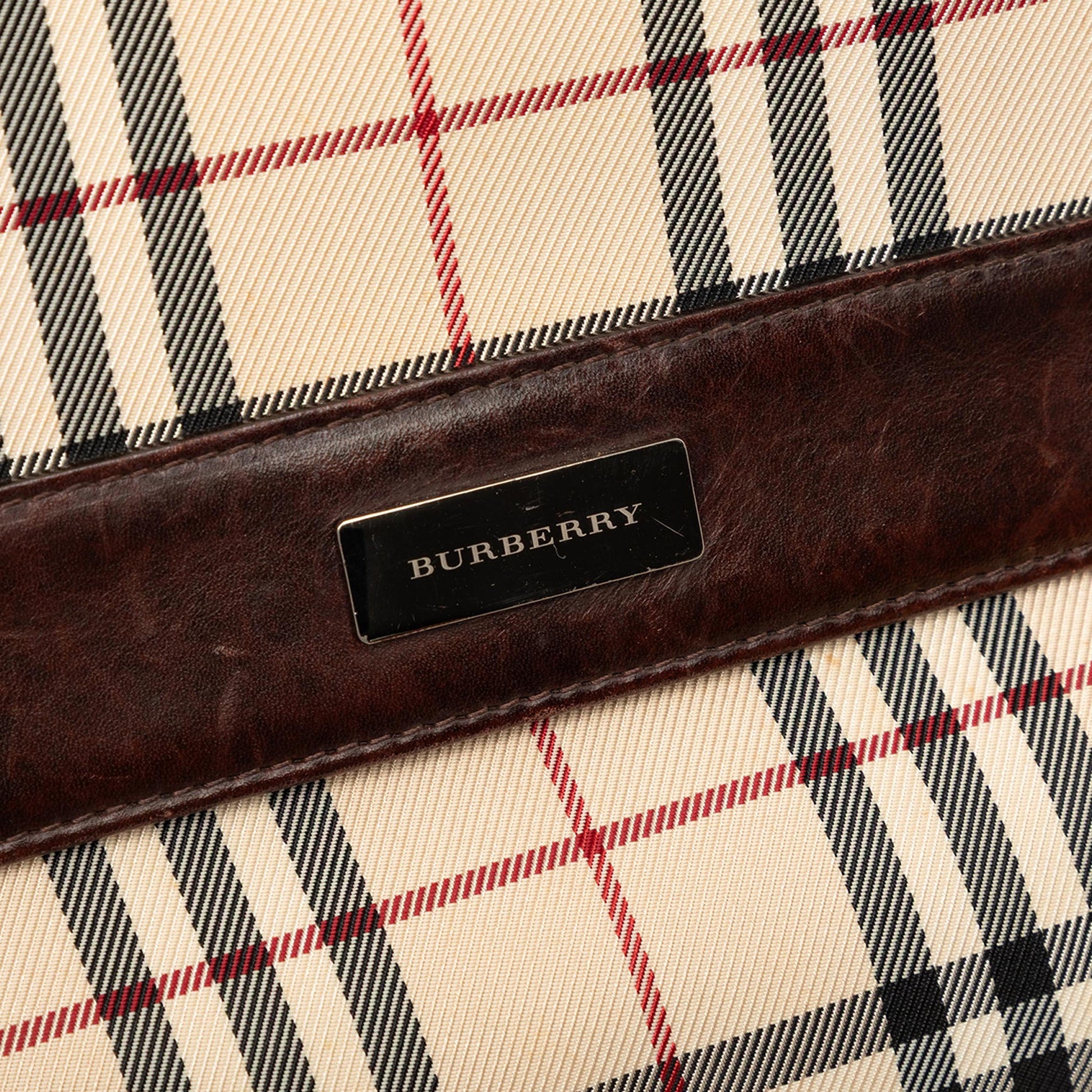 Burberry House Check Canvas Flap Crossbody
