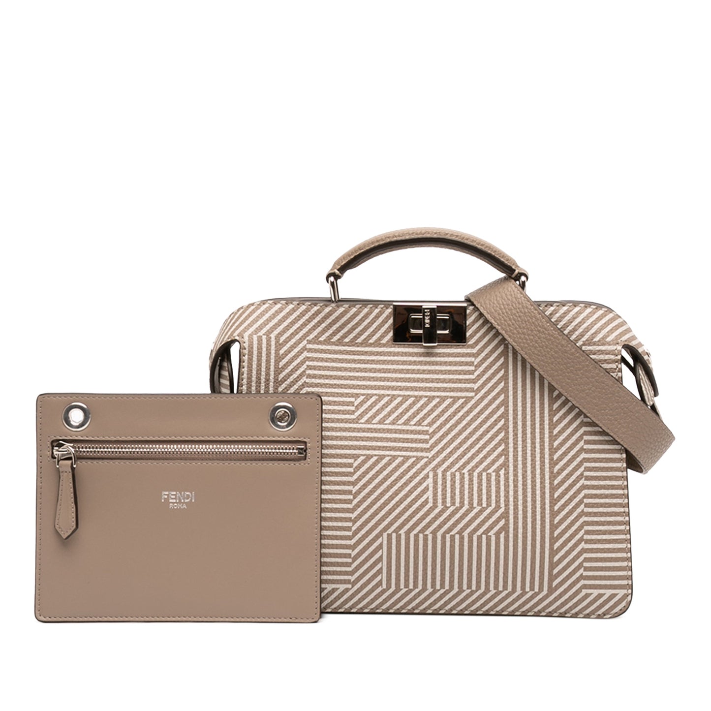 Fendi Small Zucca Leather Peekaboo ISeeU Satchel