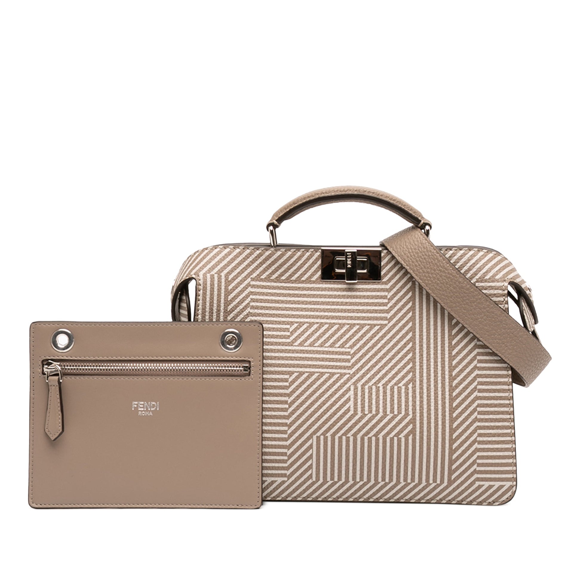 Fendi Small Zucca Leather Peekaboo ISeeU Satchel