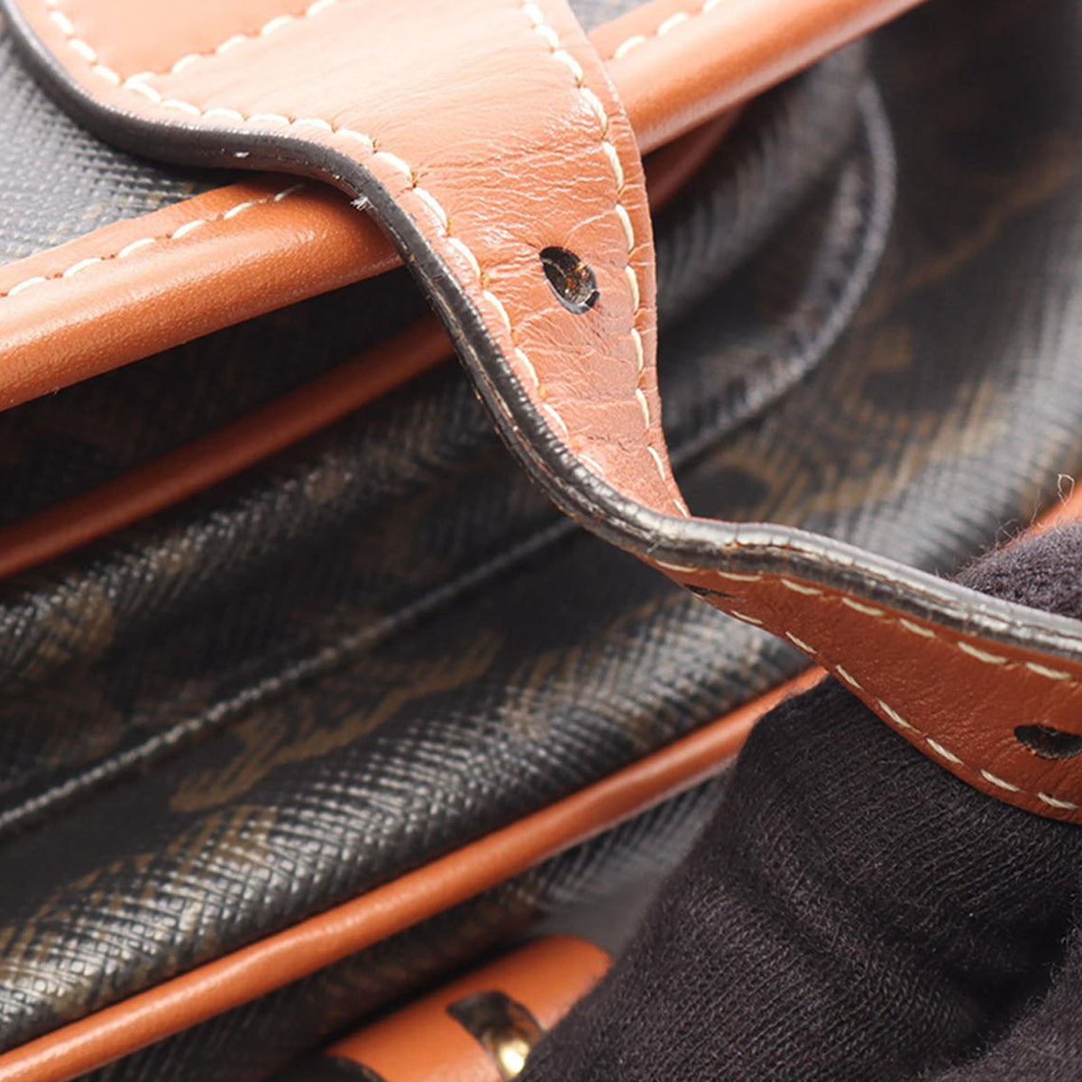 Celine Medium Triomphe Coated Canvas Folco Crossbody — Brown