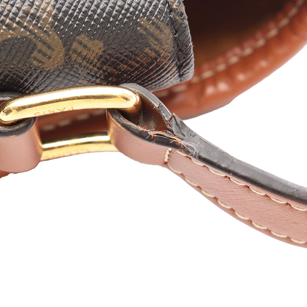 Celine Medium Triomphe Coated Canvas Folco Crossbody — Brown