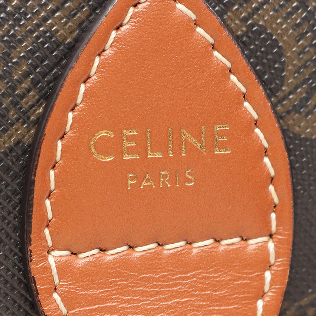 Celine Medium Triomphe Coated Canvas Folco Crossbody — Brown