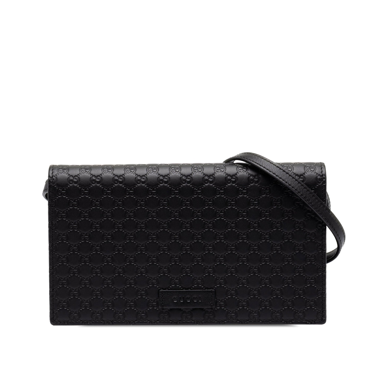 Gucci Microguccissima Wallet on Strap — Black