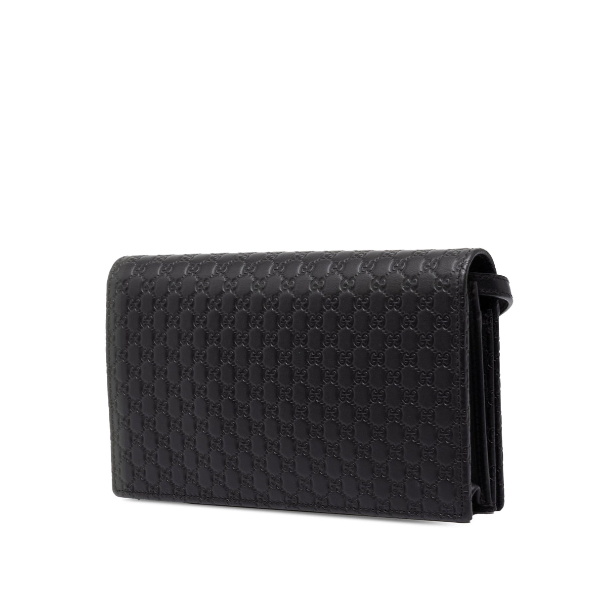 Gucci Microguccissima Wallet on Strap — Black