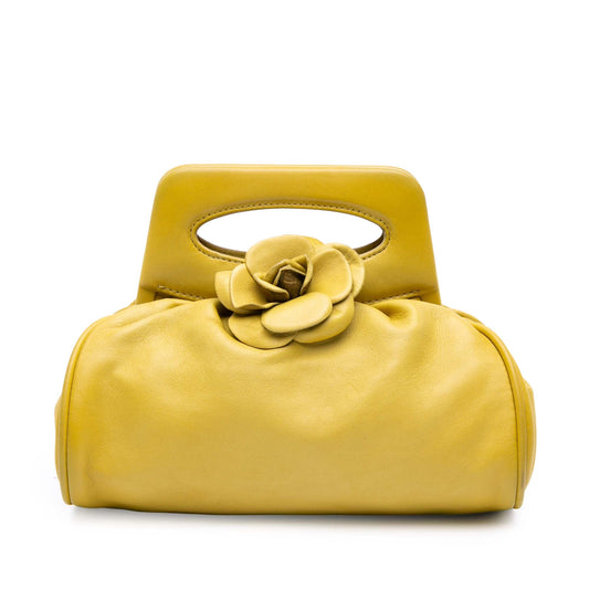 Chanel Lambskin Camellia Frame Clutch