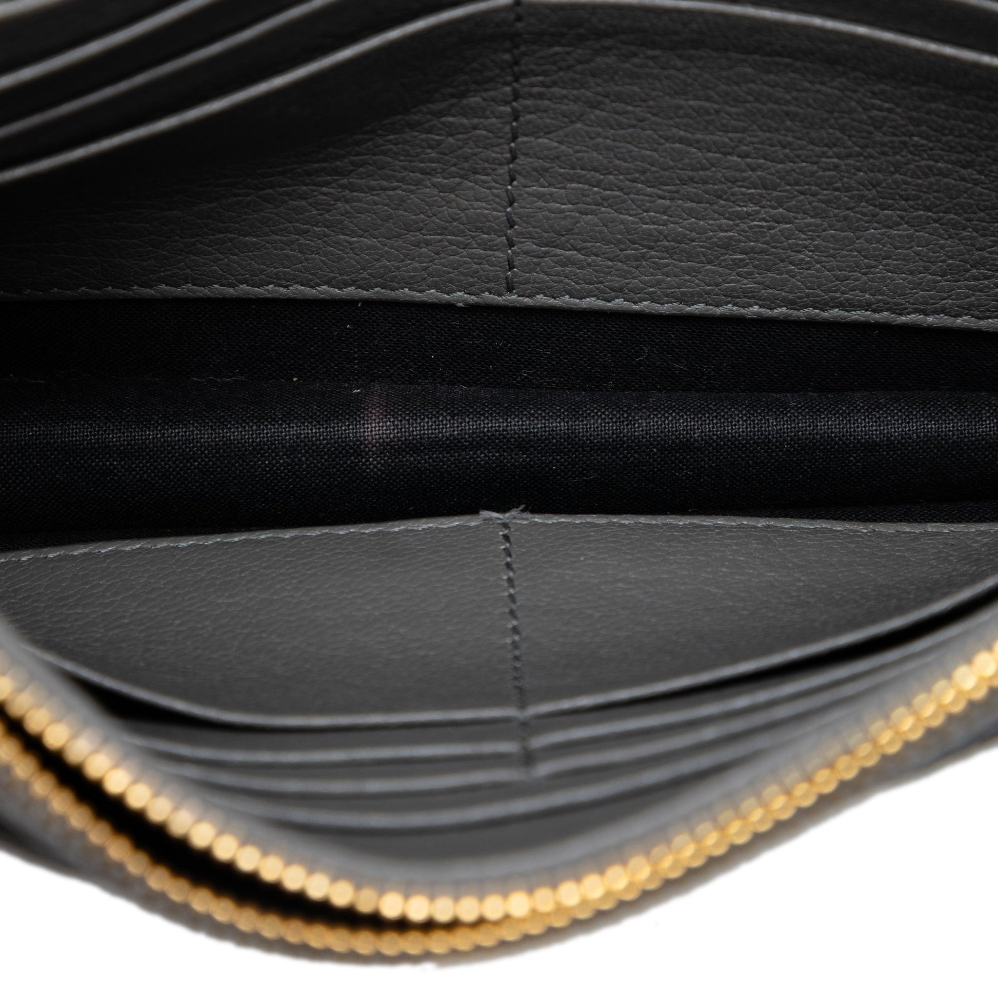 Balenciaga Chevre Motocross Metallic Edge Wallet on Chain