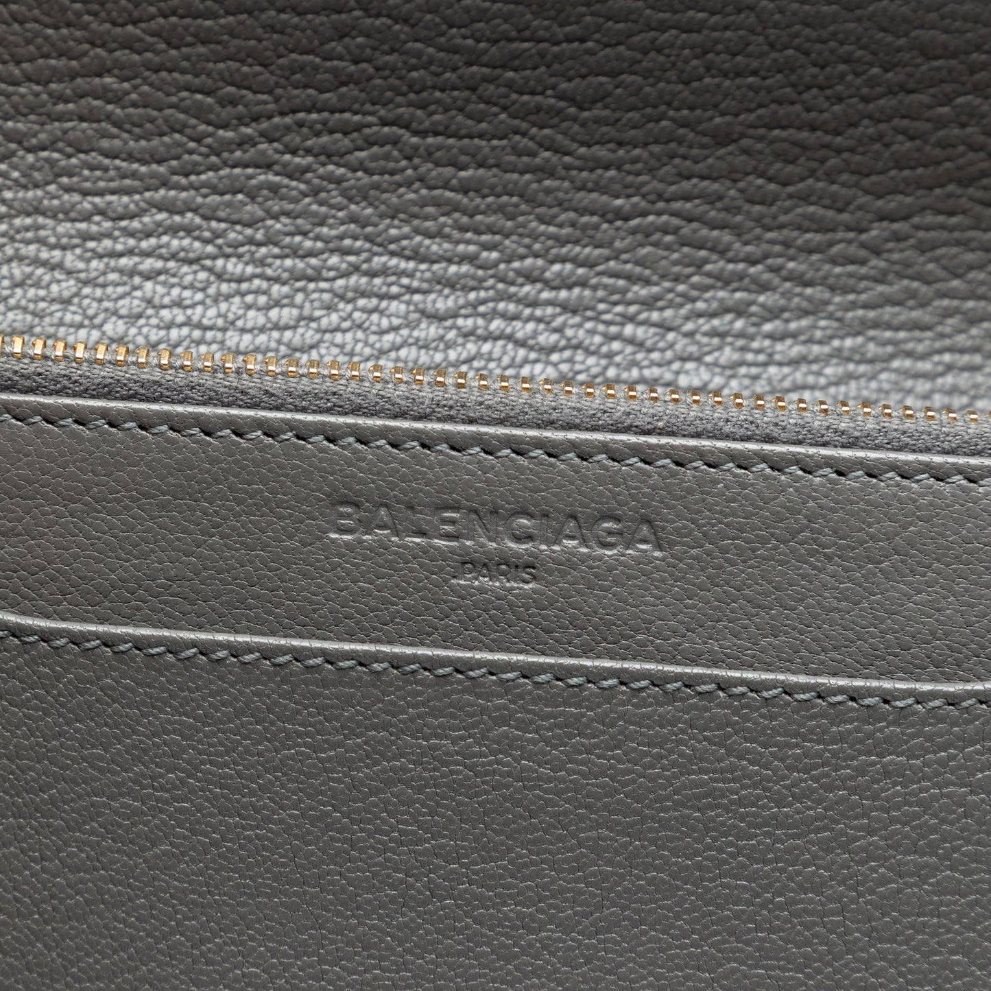 Balenciaga Chevre Motocross Metallic Edge Wallet on Chain