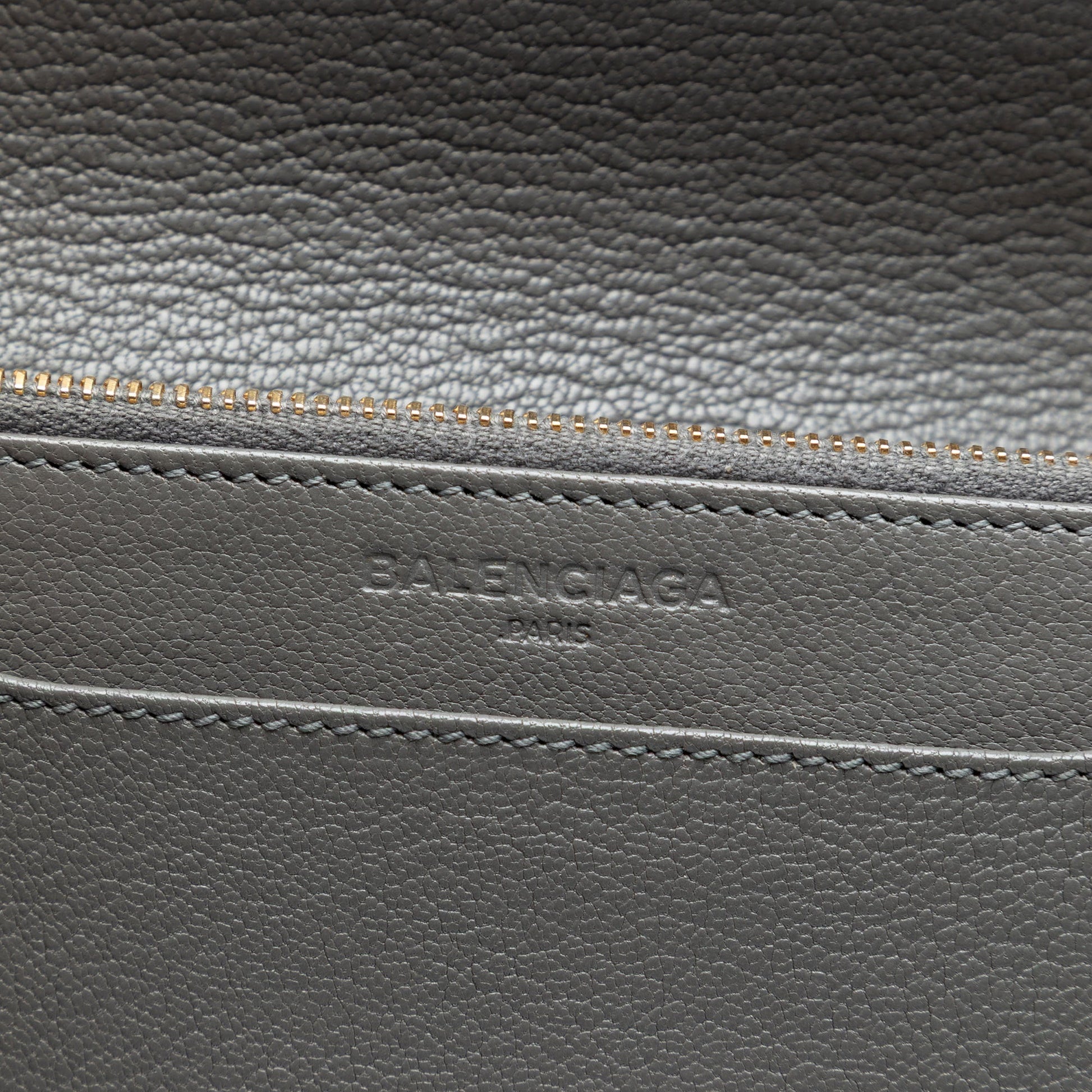 Balenciaga Chevre Motocross Metallic Edge Wallet on Chain