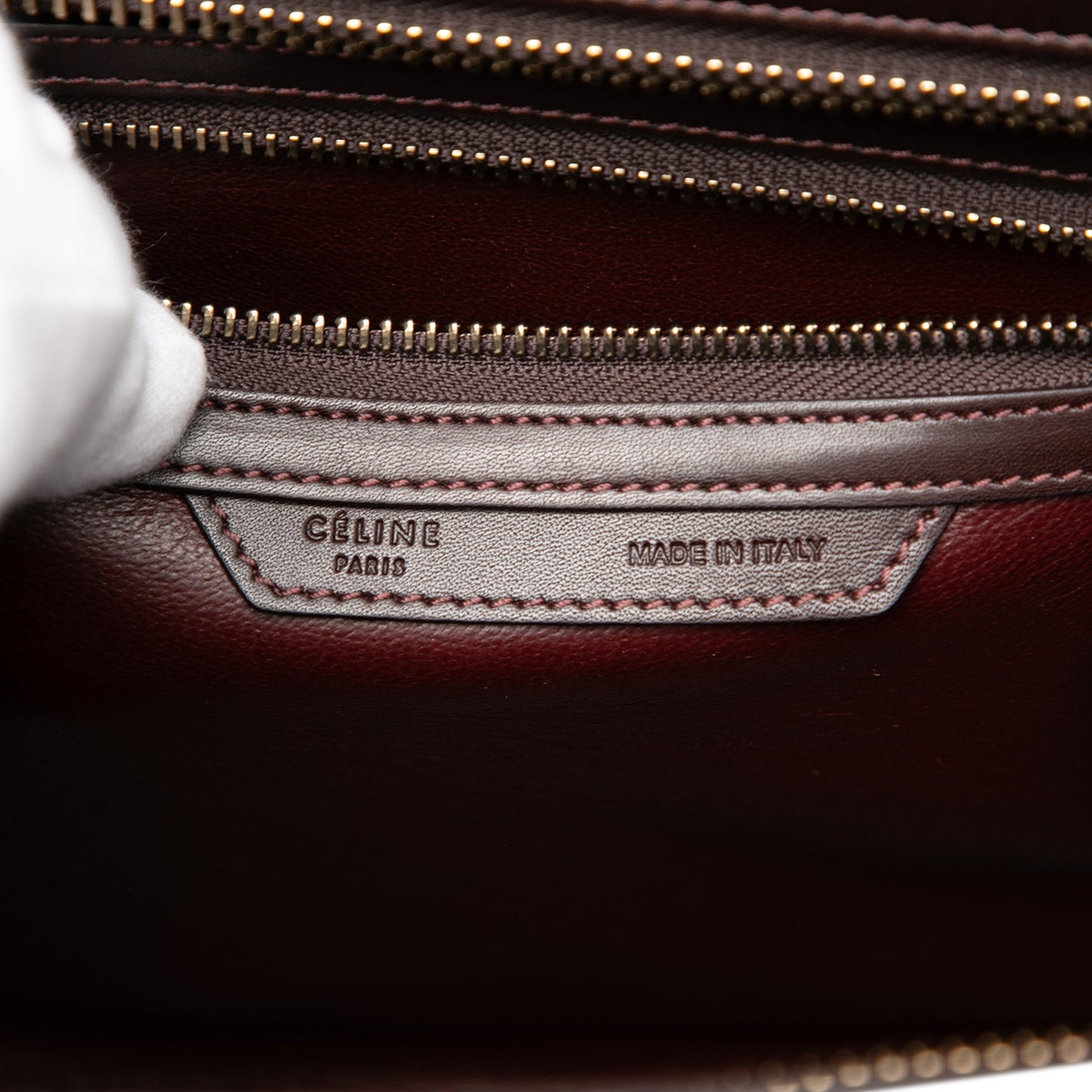 Celine Micro Tricolor Leather Luggage Tote