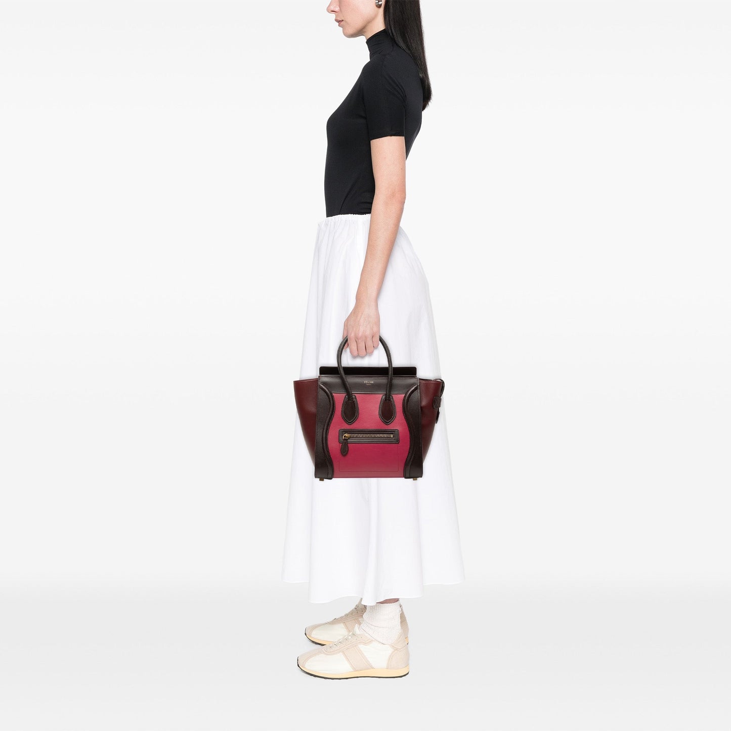Celine Micro Tricolor Leather Luggage Tote