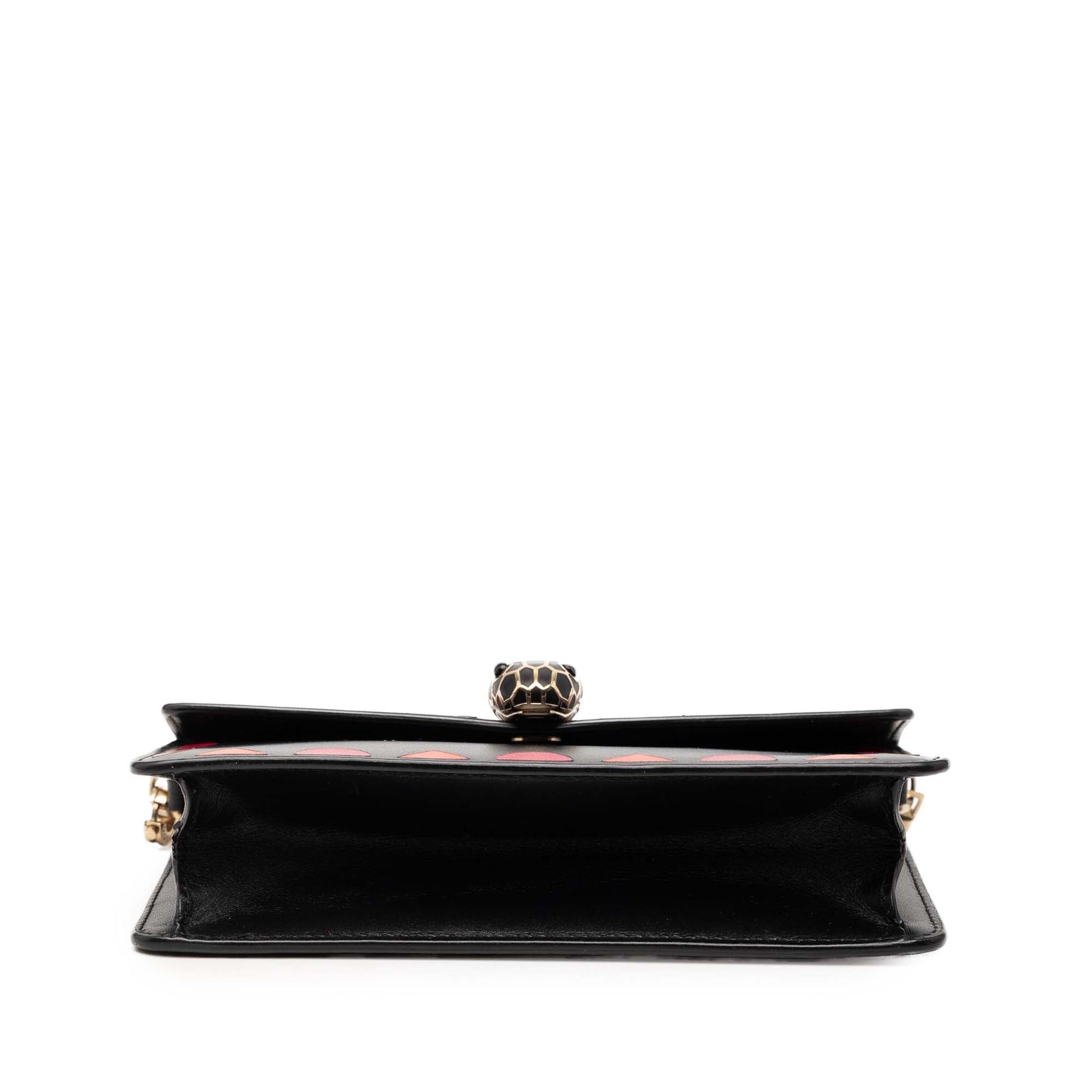 Mini Calfskin Geometric and Stars Patch Serpenti Forever Clutch with Chain