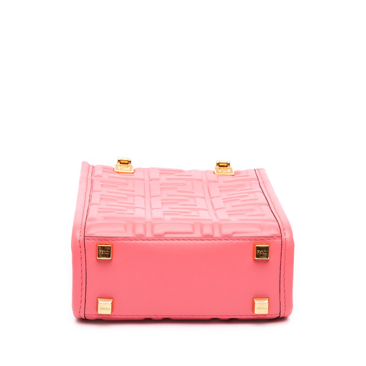 Fendi Mini Zucca Embossed Leather Sunshine Shopper Tote