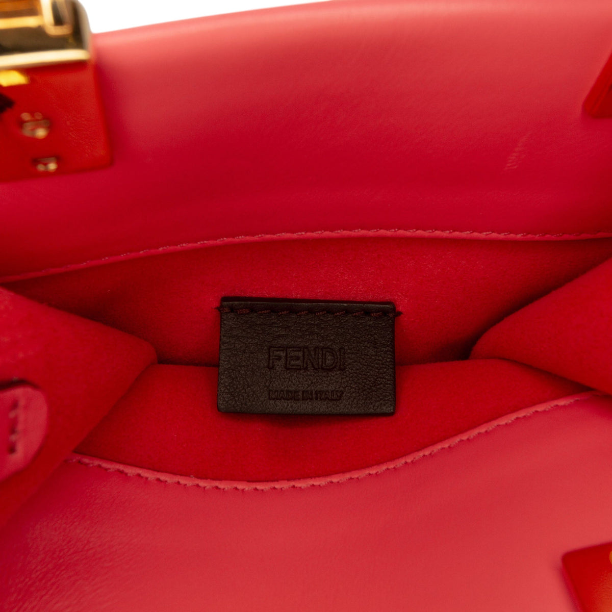 Fendi Mini Zucca Embossed Leather Sunshine Shopper Tote