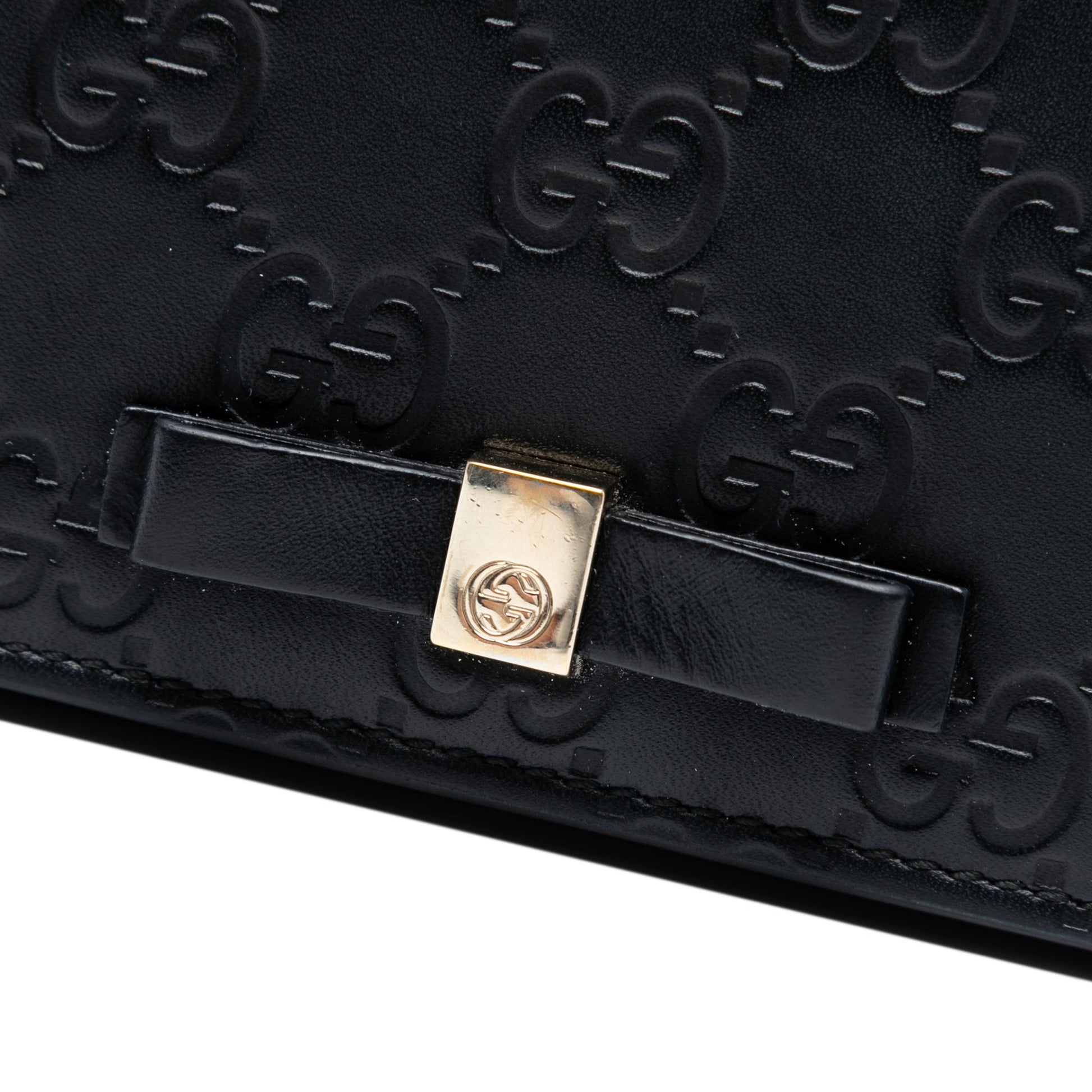 Gucci Mini Guccissima Bow Signature Wallet On Chain