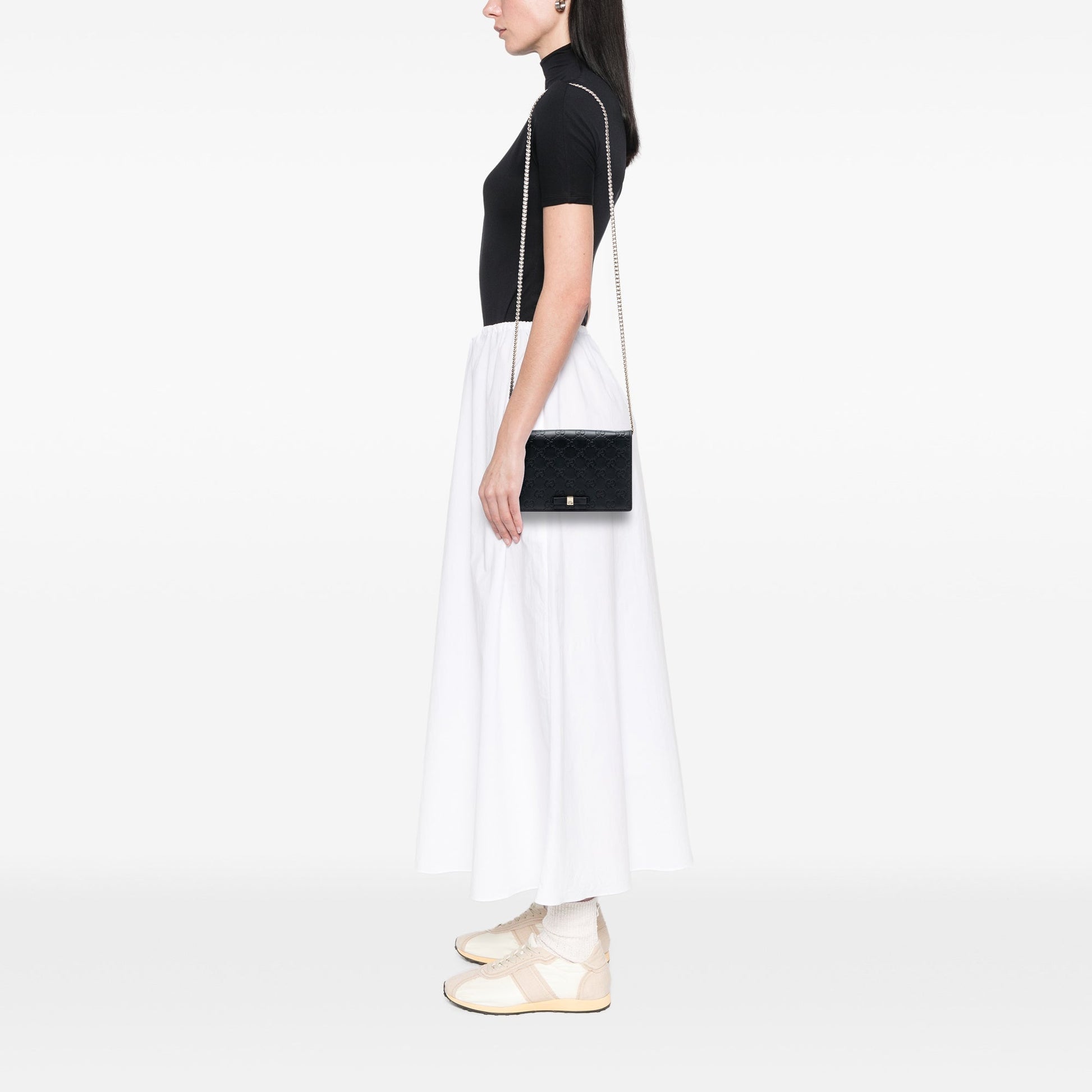 Gucci Mini Guccissima Bow Signature Wallet On Chain
