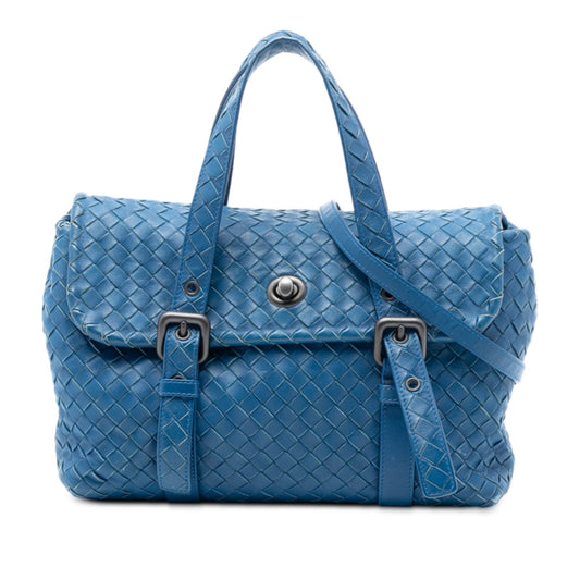 Bottega Veneta Nappa Intrecciato Flap Satchel