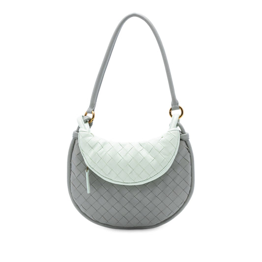 Bottega Veneta Small Bicolor Lambskin Intrecciato Gemelli Bag