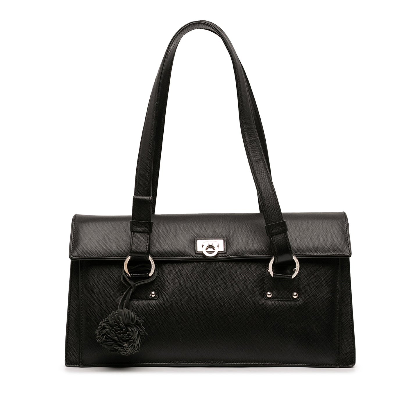 Ferragamo Leather Gancini Shoulder Bag
