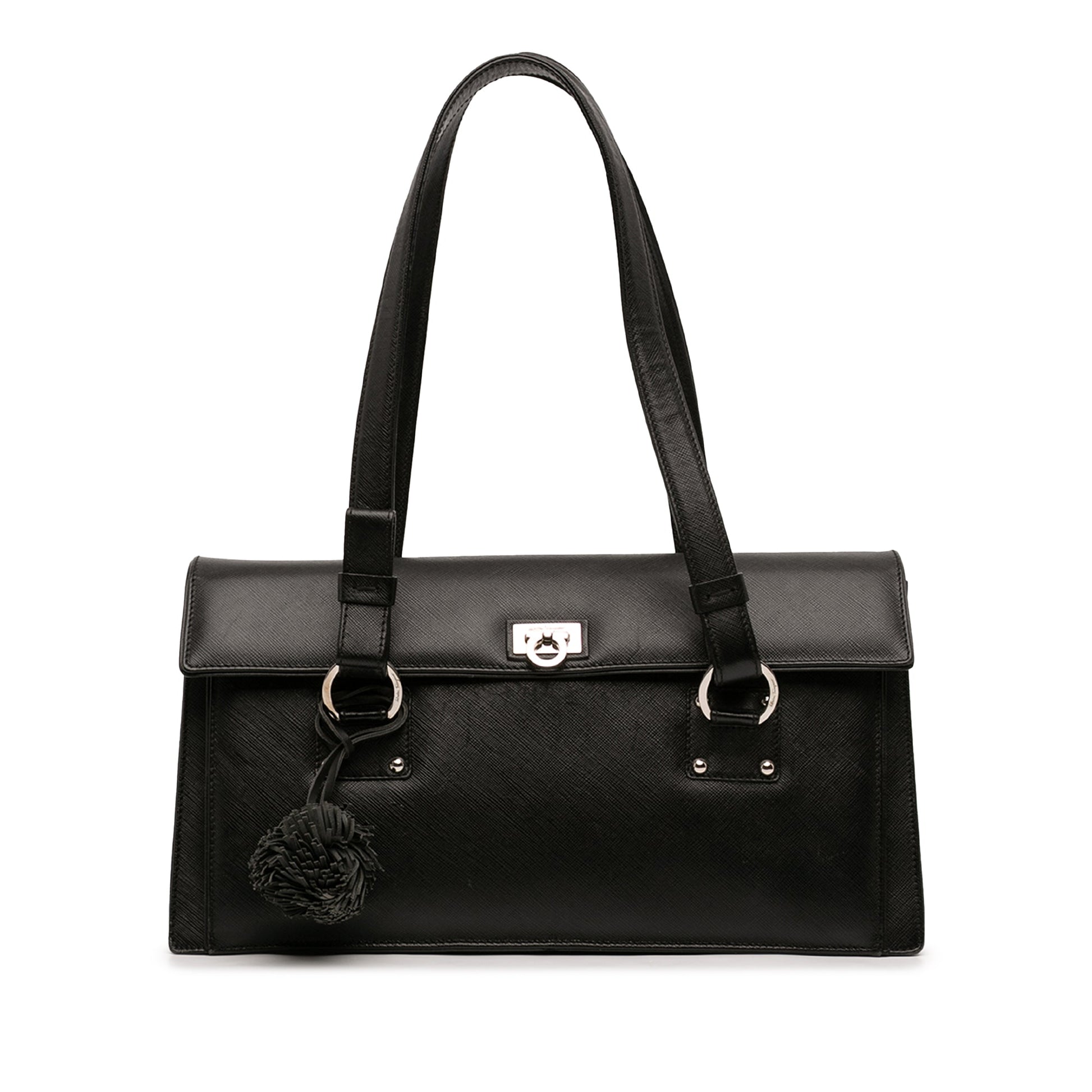 Ferragamo Leather Gancini Shoulder Bag