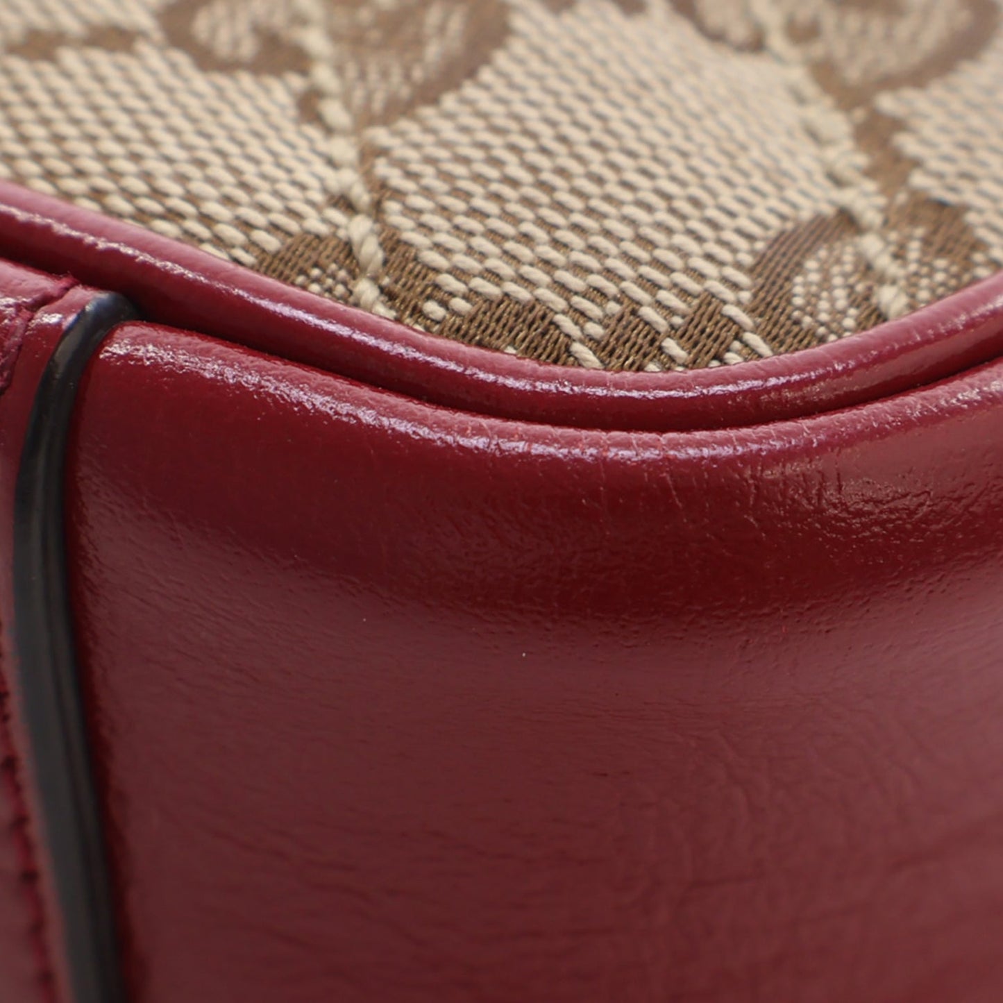 Gucci Small GG Marmont Matelasse Diagonal GG Canvas and Leather Shoulder Bag