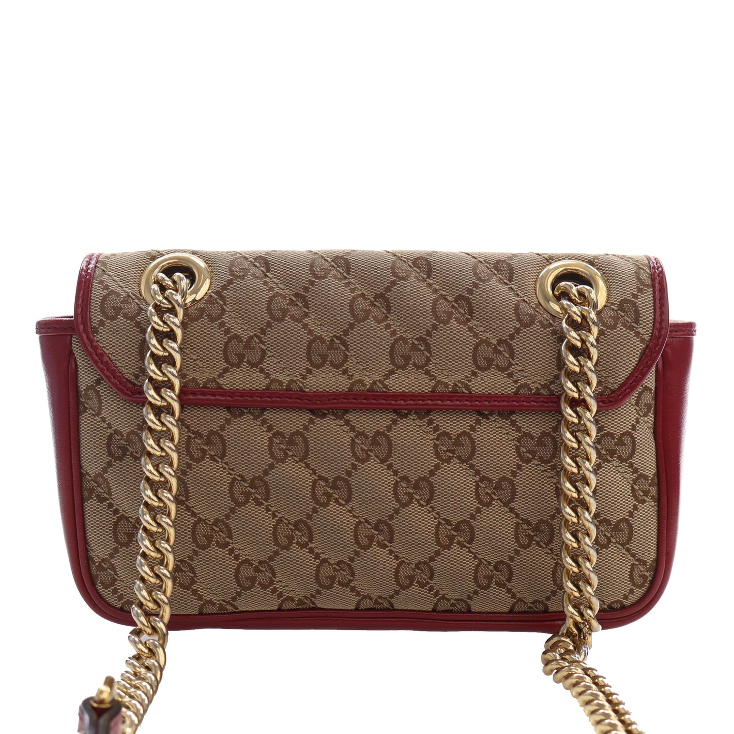 Gucci Small GG Marmont Matelasse Diagonal GG Canvas and Leather Shoulder Bag