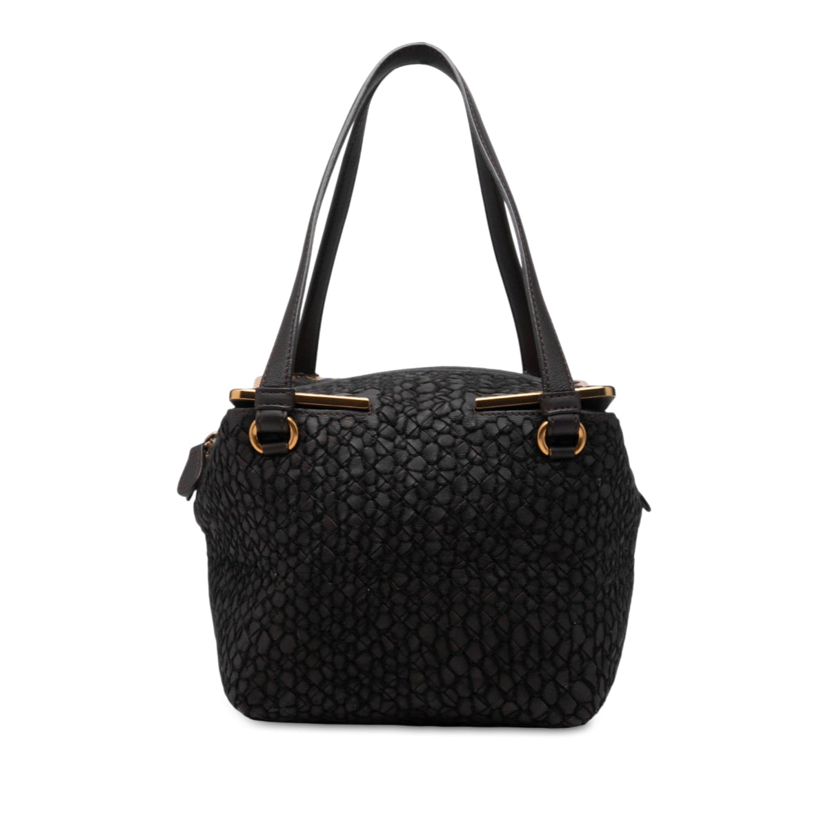 Bottega Veneta Nappa Intrecciato Square Handbag — Black