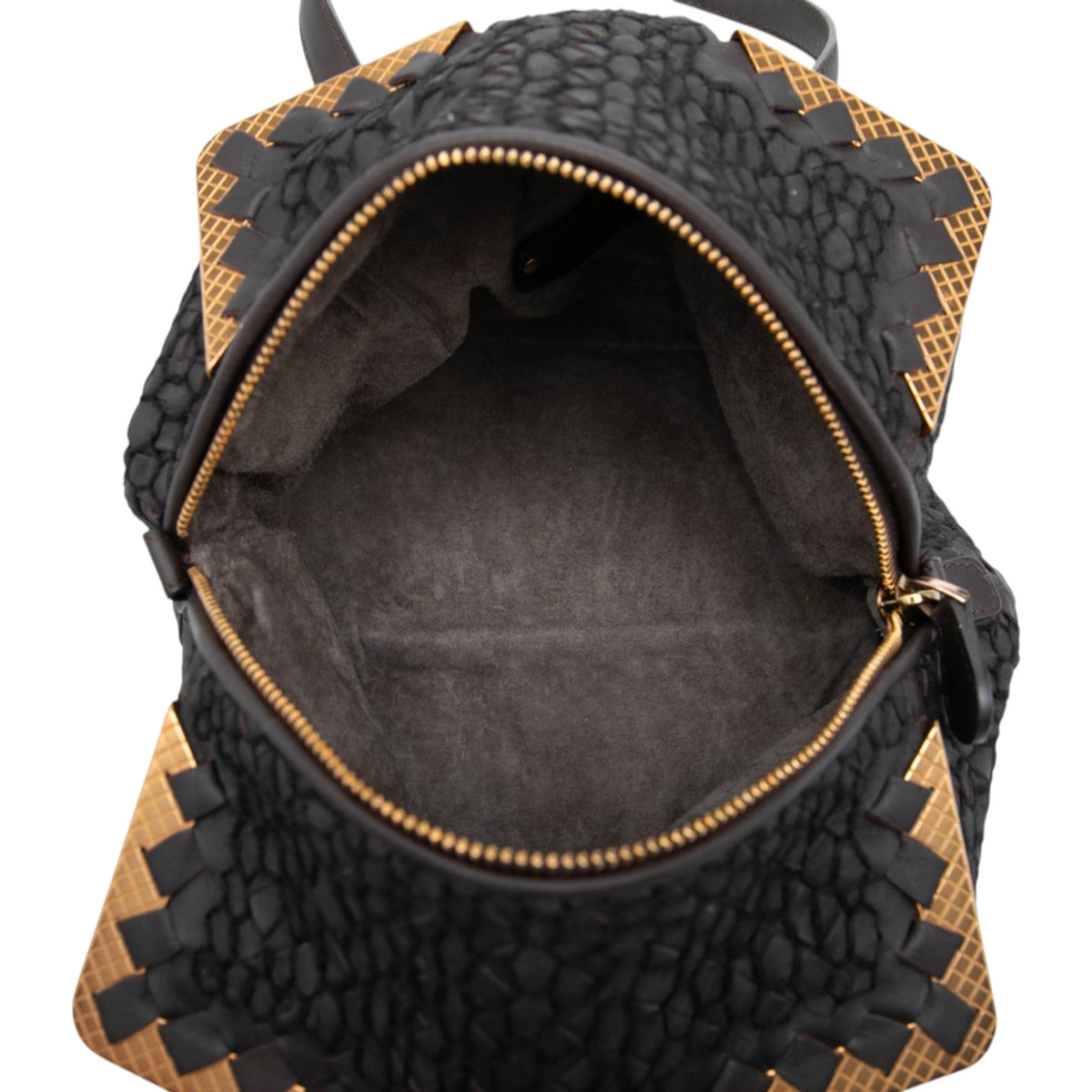 Bottega Veneta Nappa Intrecciato Square Handbag — Black