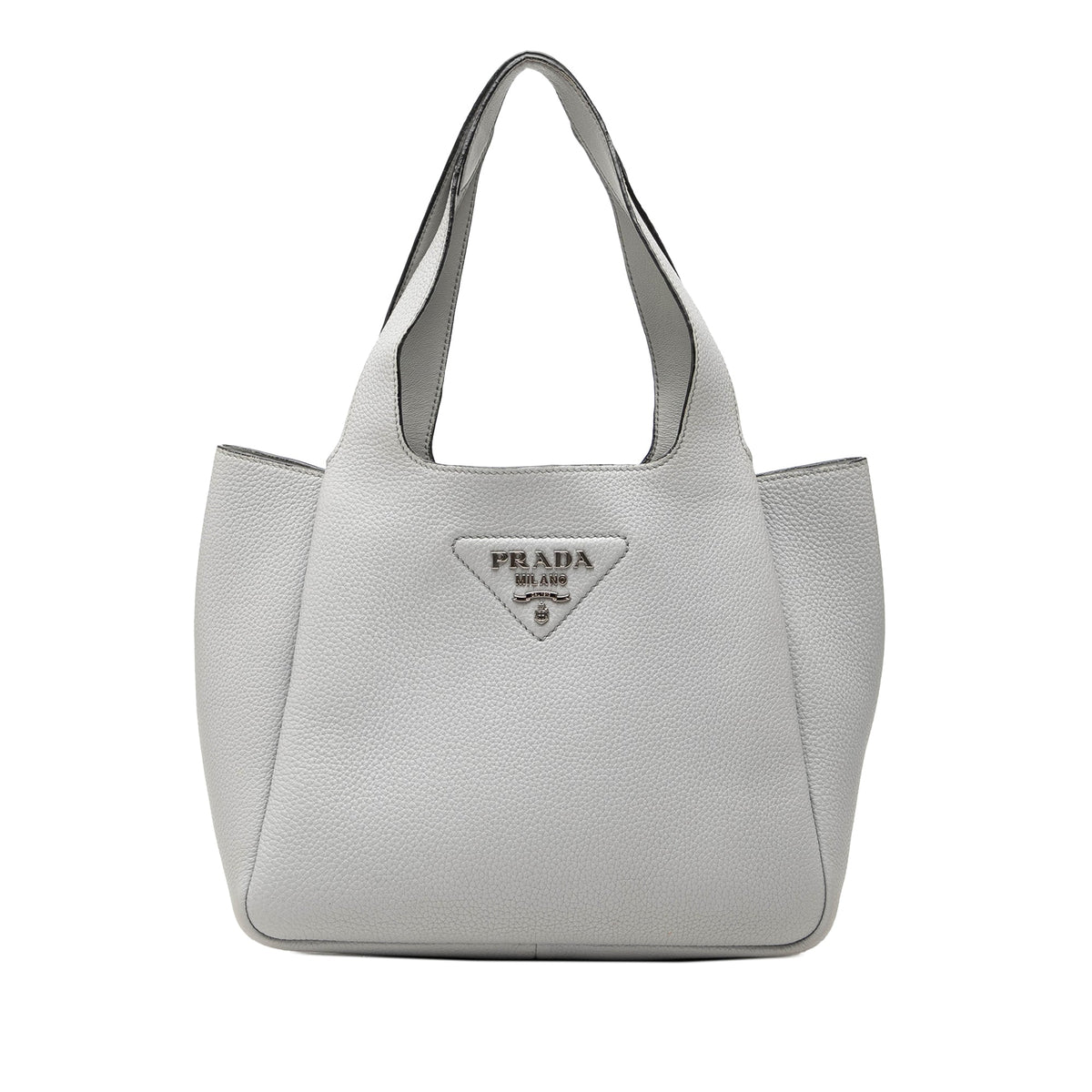 Prada Small Vitello Daino Dynamique Handbag — Gray