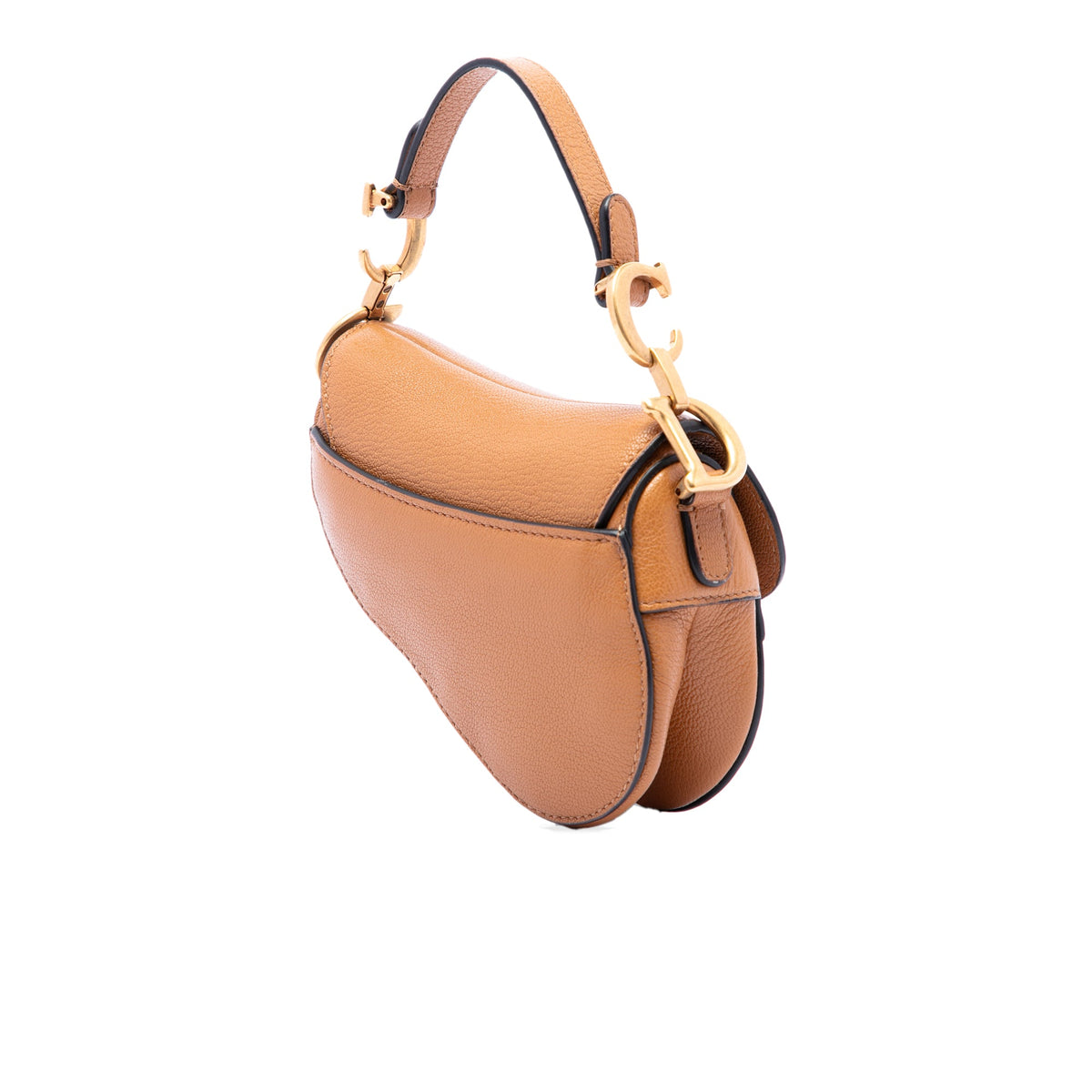 Dior Micro Goatskin Saddle Bag — Brown