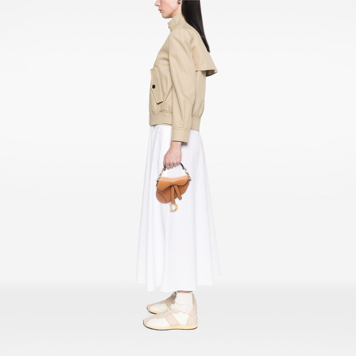 Dior Micro Goatskin Saddle Bag — Brown