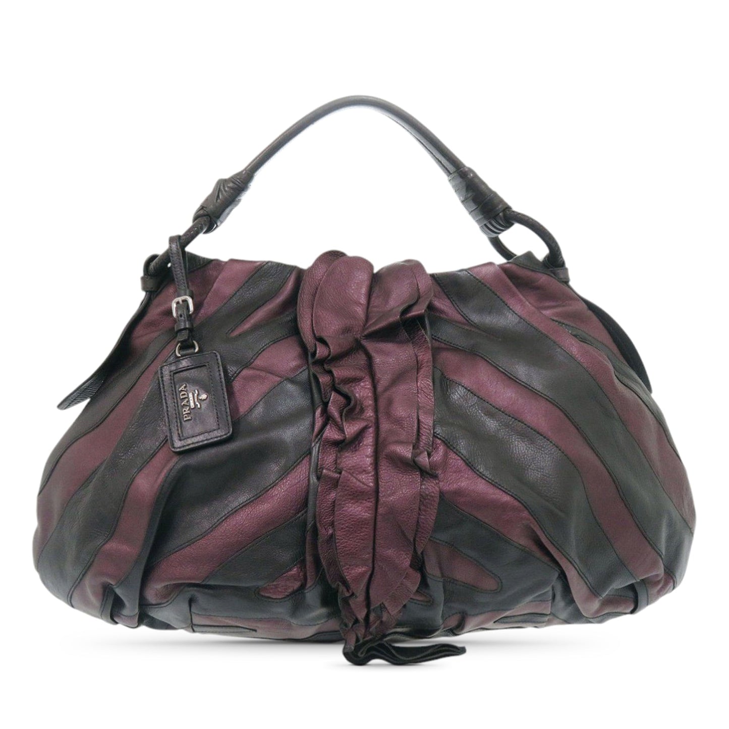 Prada Nappa Mordore Ruffle Hobo