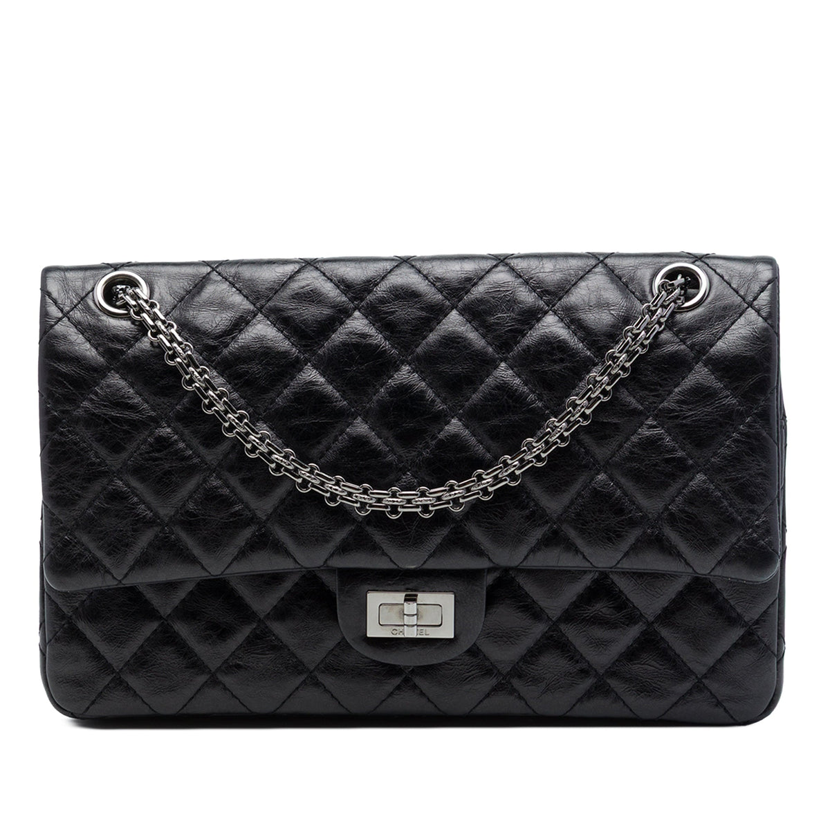 Chanel Quilted Aged Calfskin Reissue 2.55 Double Flap 226 — Black