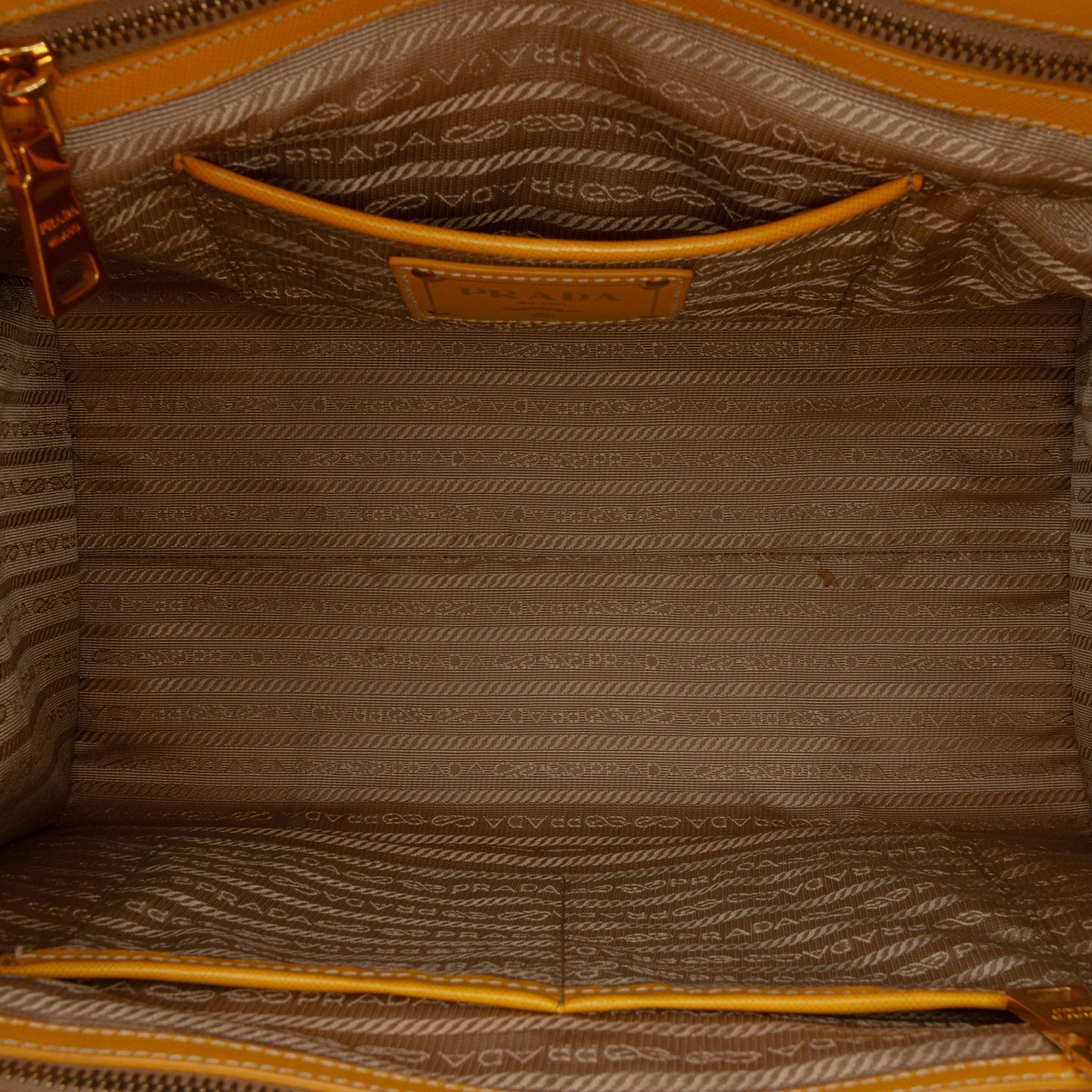 Prada Saffiano Trimmed Canvas Canapa Logo Satchel