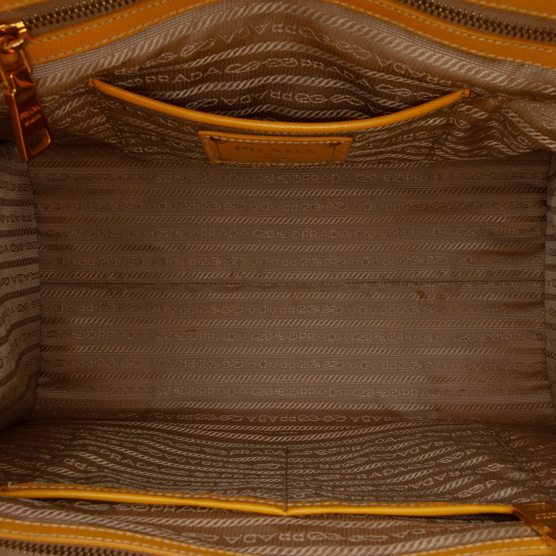 Prada Saffiano Trimmed Canvas Canapa Logo Satchel