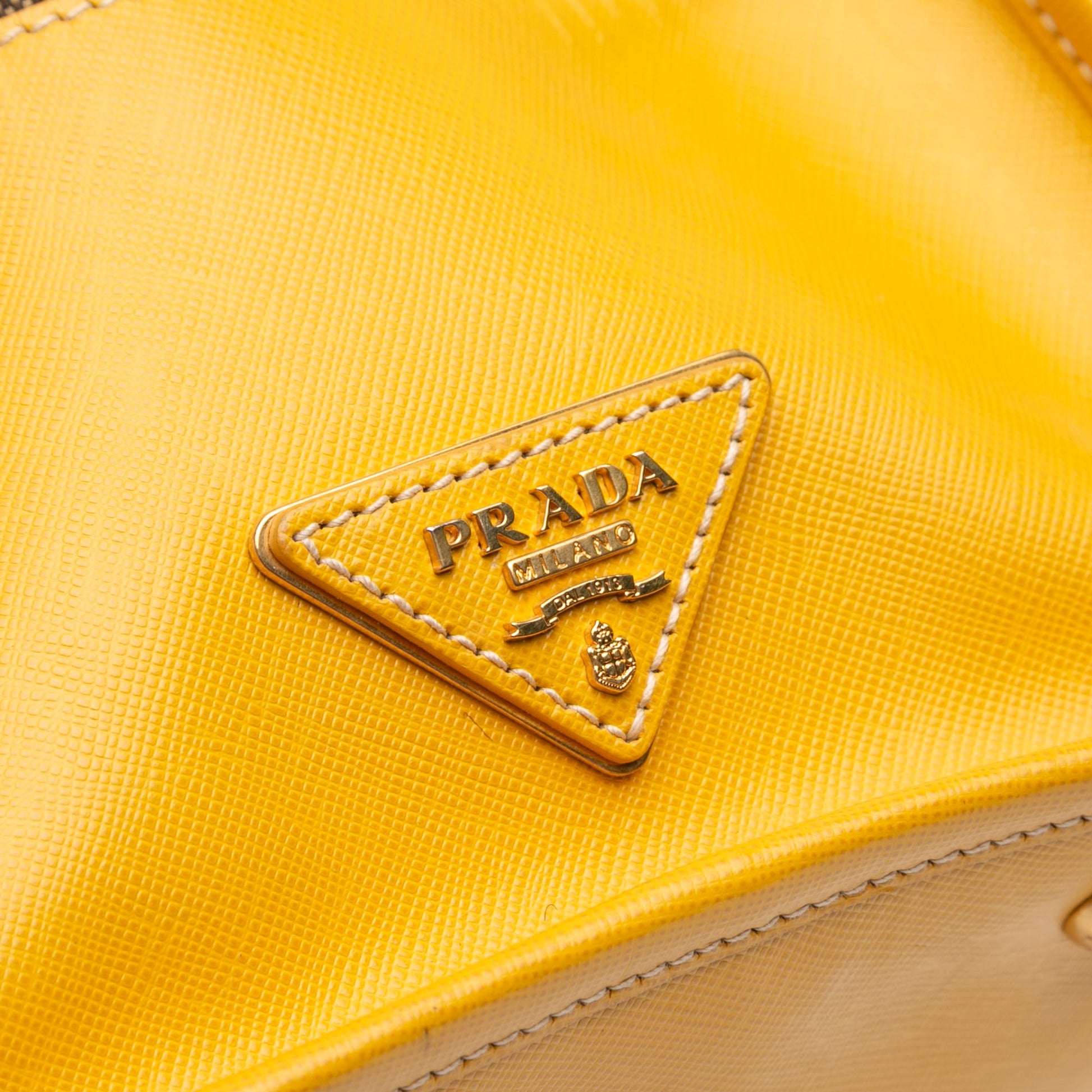 Prada Saffiano Trimmed Canvas Canapa Logo Satchel