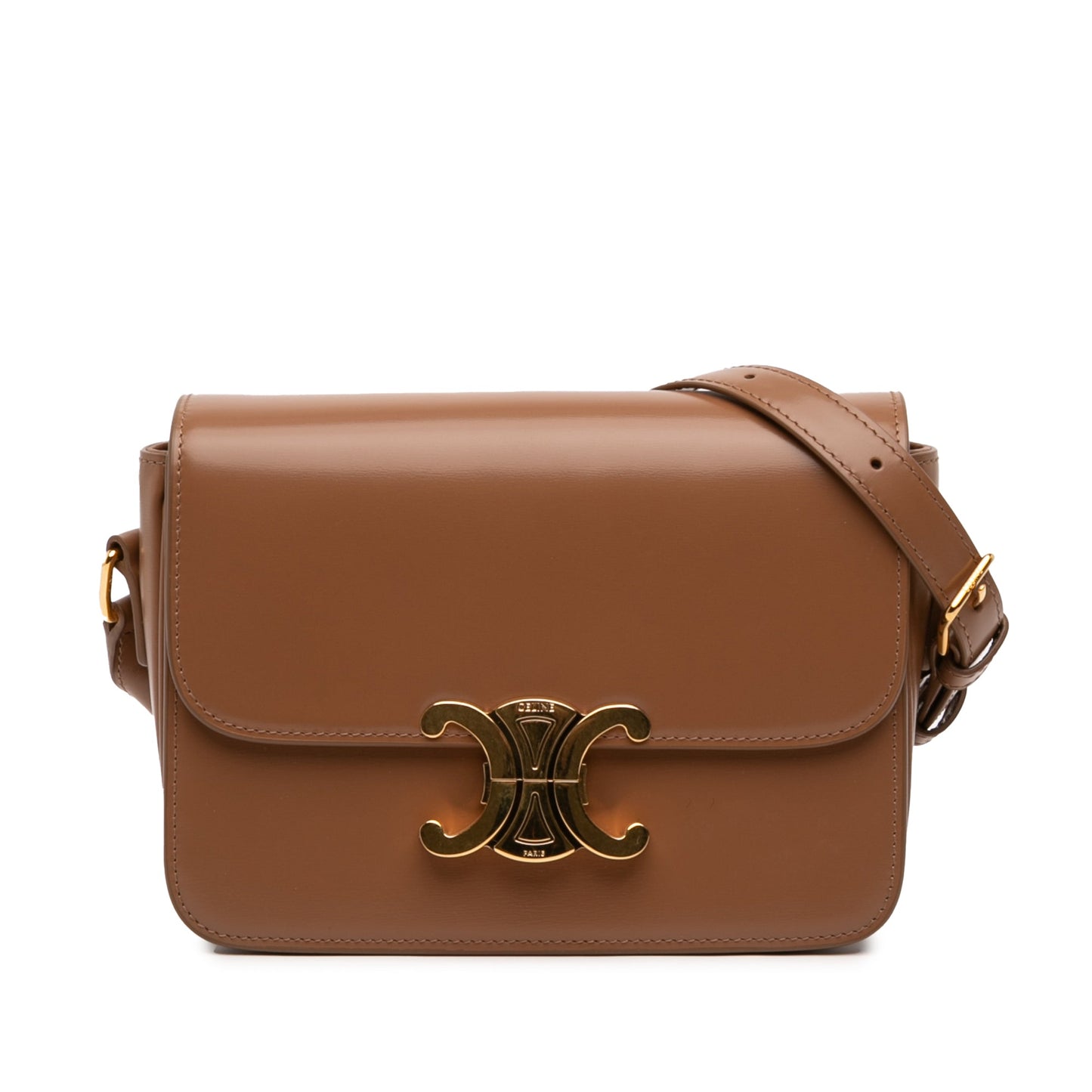 Celine Teen Shiny Calfskin Triomphe Crossbody