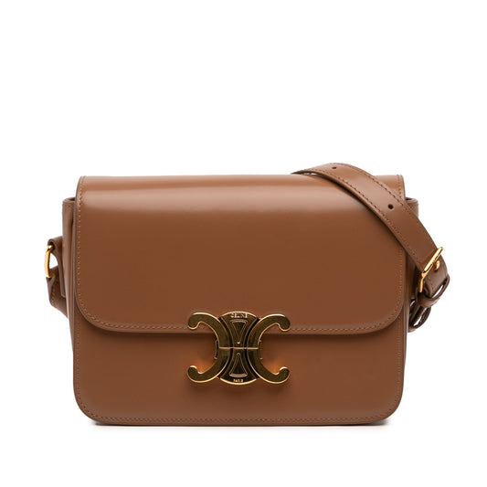 Celine Teen Shiny Calfskin Triomphe Crossbody