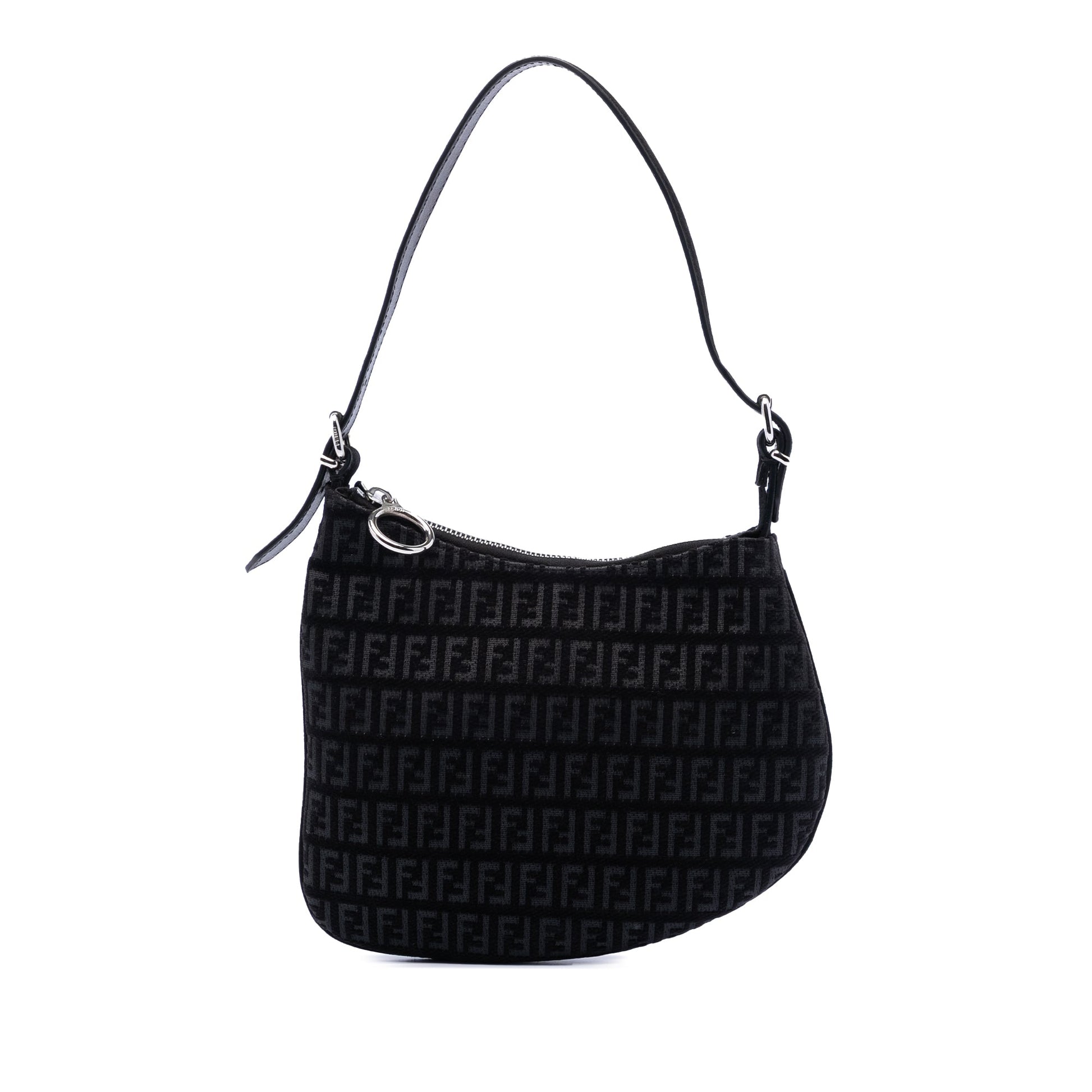 Fendi Zucchino Canvas Oyster Shoulder Bag