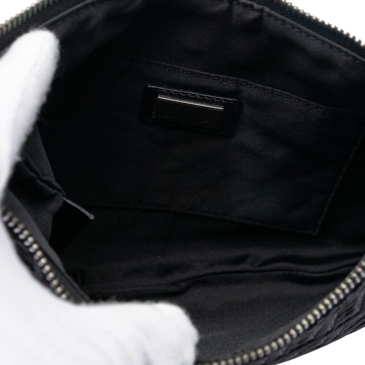 Fendi Zucchino Canvas Oyster Shoulder Bag