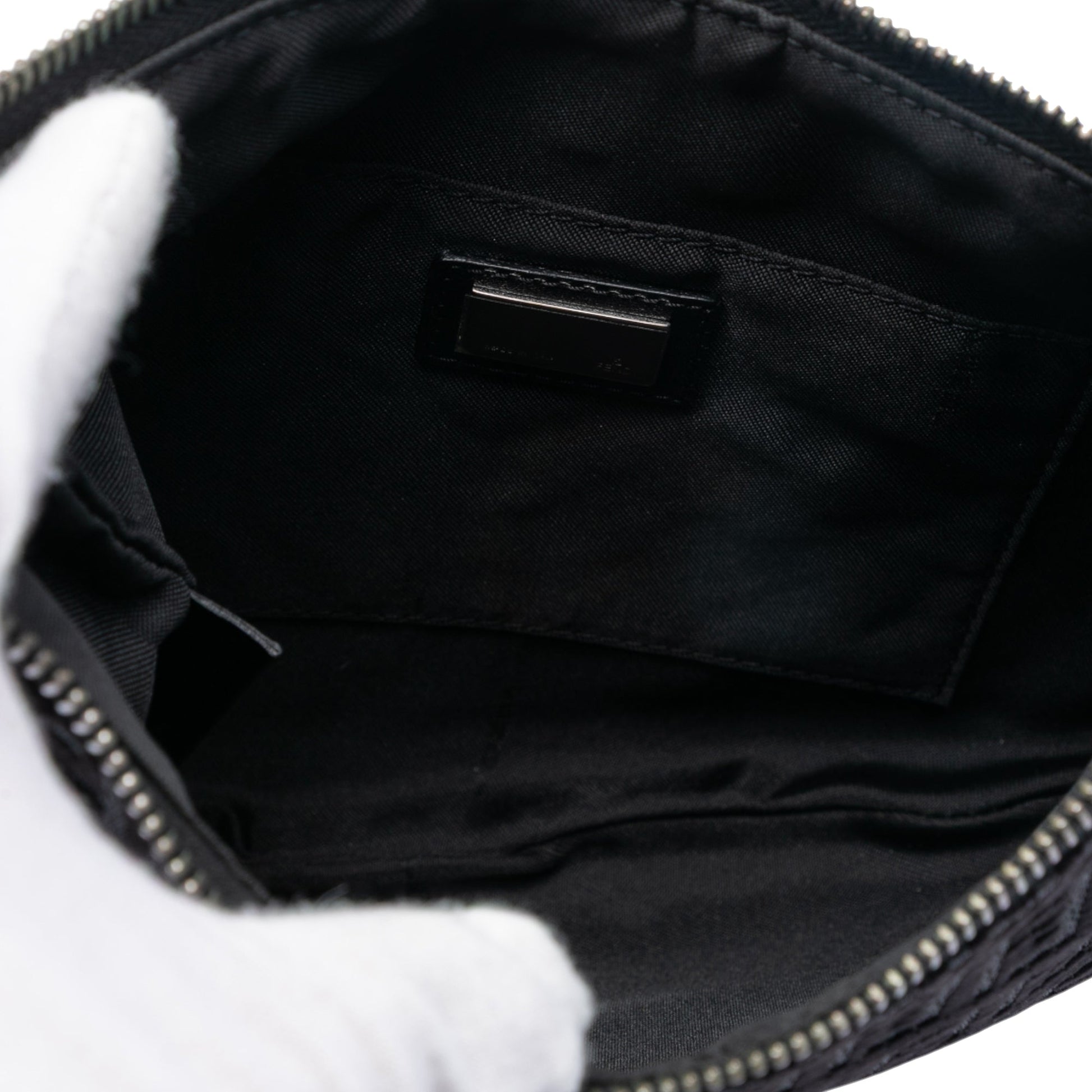 Fendi Zucchino Canvas Oyster Shoulder Bag