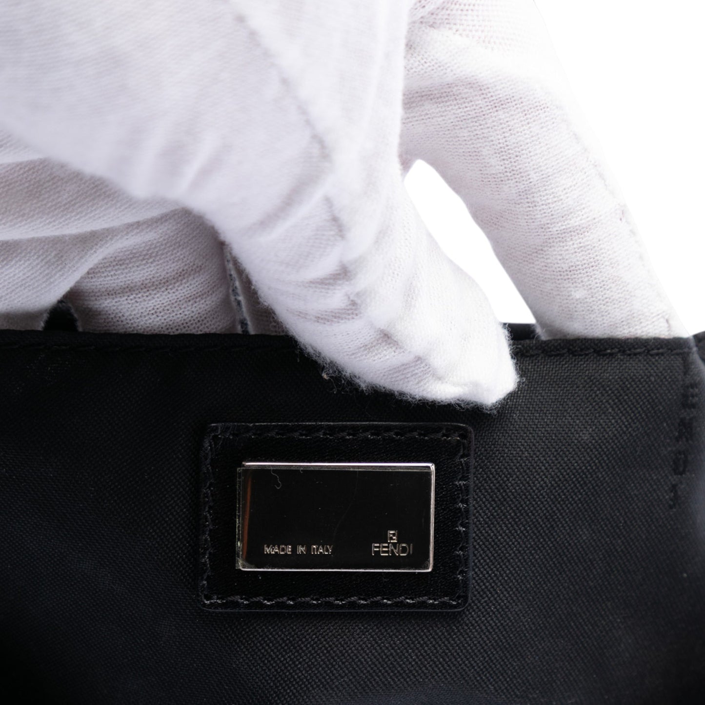 Fendi Zucchino Canvas Oyster Shoulder Bag