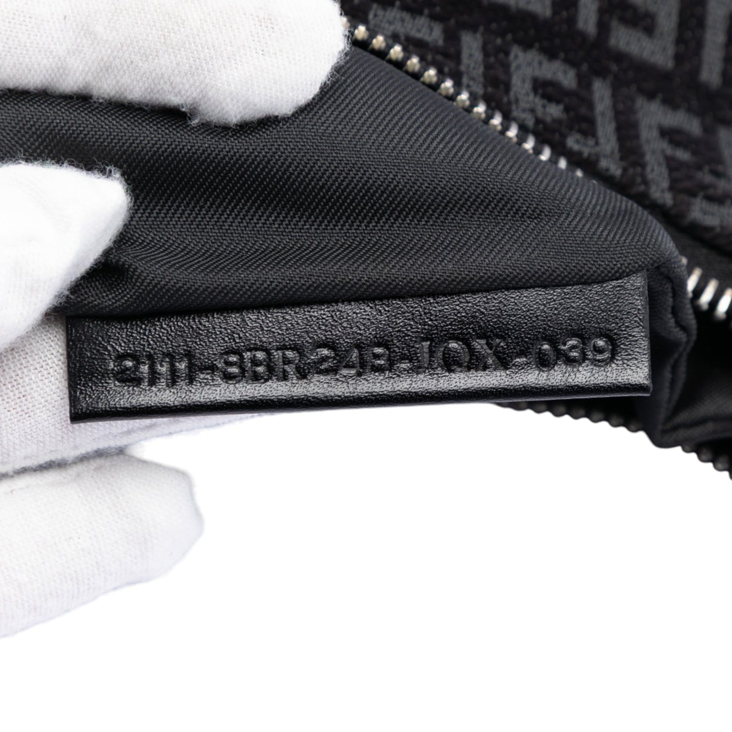 Fendi Zucchino Canvas Oyster Shoulder Bag