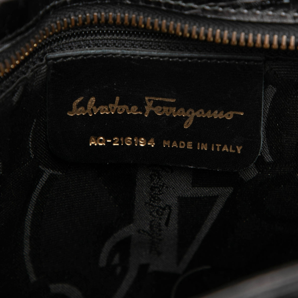 Ferragamo Croc Embossed Leather Double Gancini Crossbody — Black