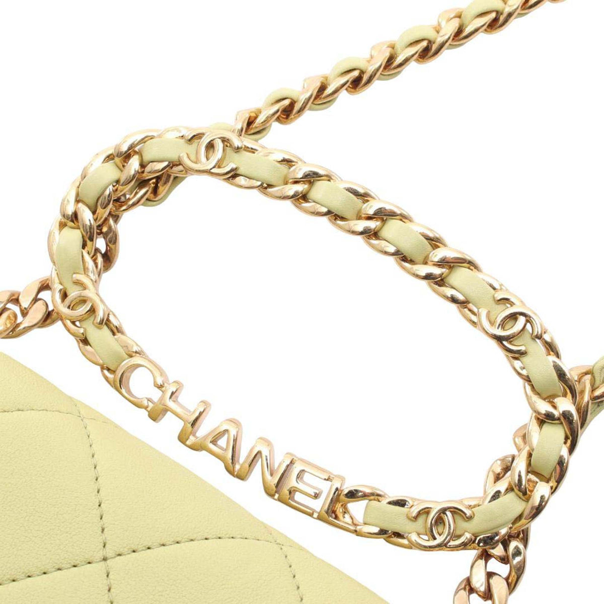 Chanel Mini Quilted Lambskin Oval Logo Chain Top Handle Flap